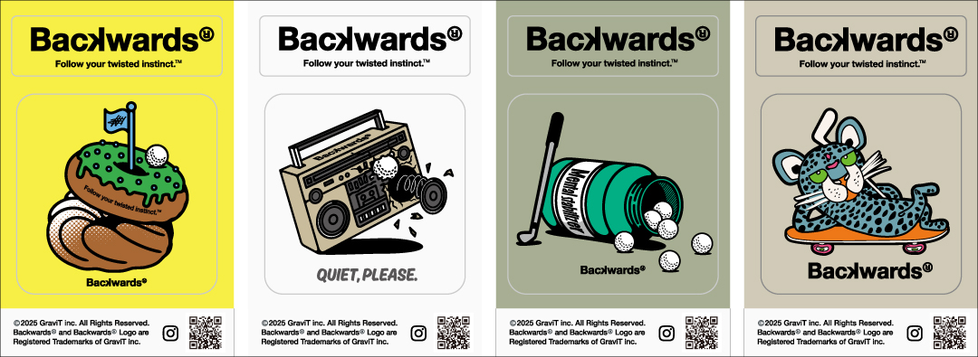 「Backwards オリジナルステッカー」プレゼント