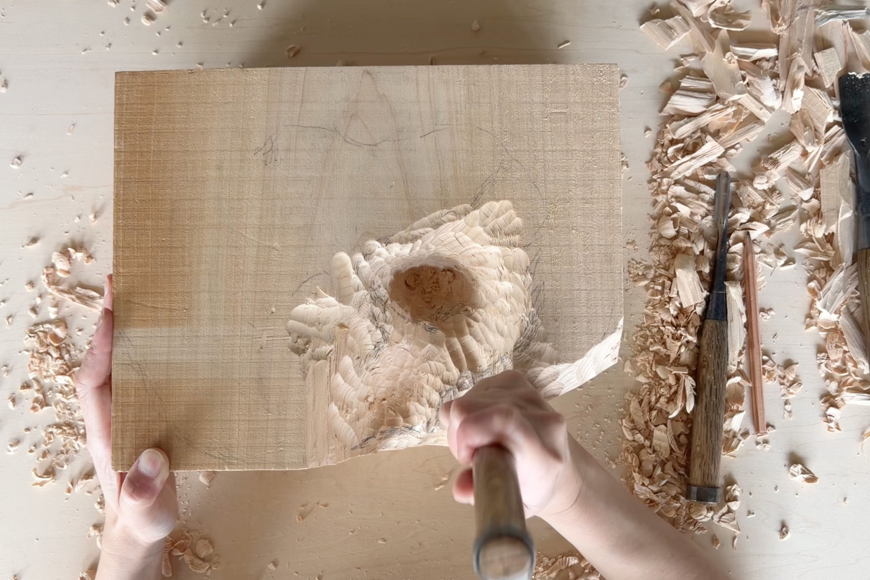 Started carving the biggest undulation