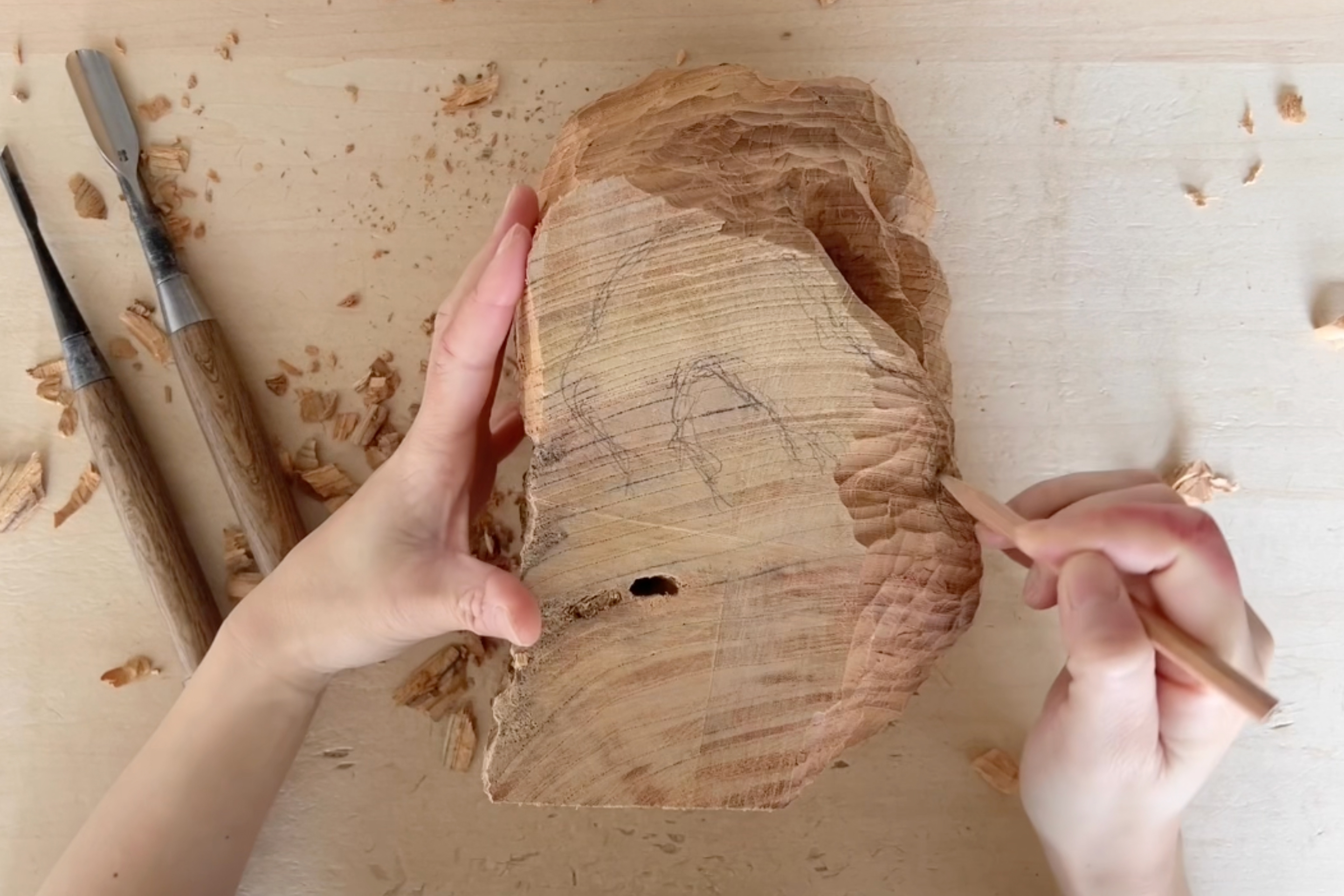 Carving from the bottom