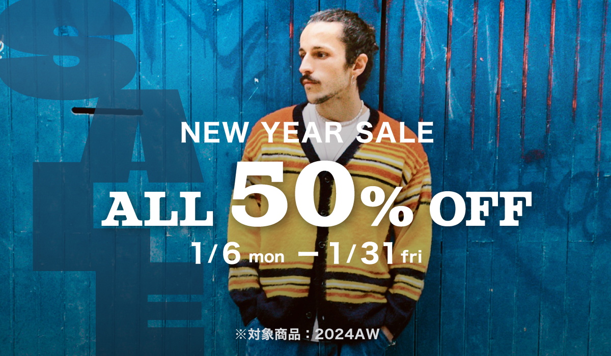 【50％OFF】1/6（Mon)～1/31（Fri）NEW YEAR SALE