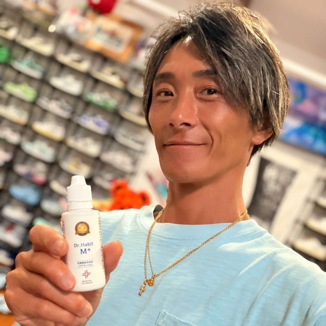 峰選手にお試しいただきました！