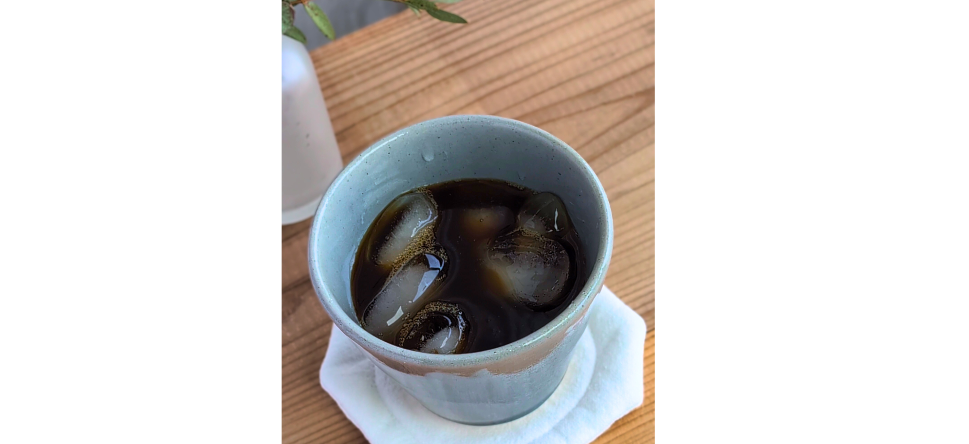 夏のアイスコーヒーに｜ネギシ製陶のカップ（ブルー・オリーブ・イエロー）