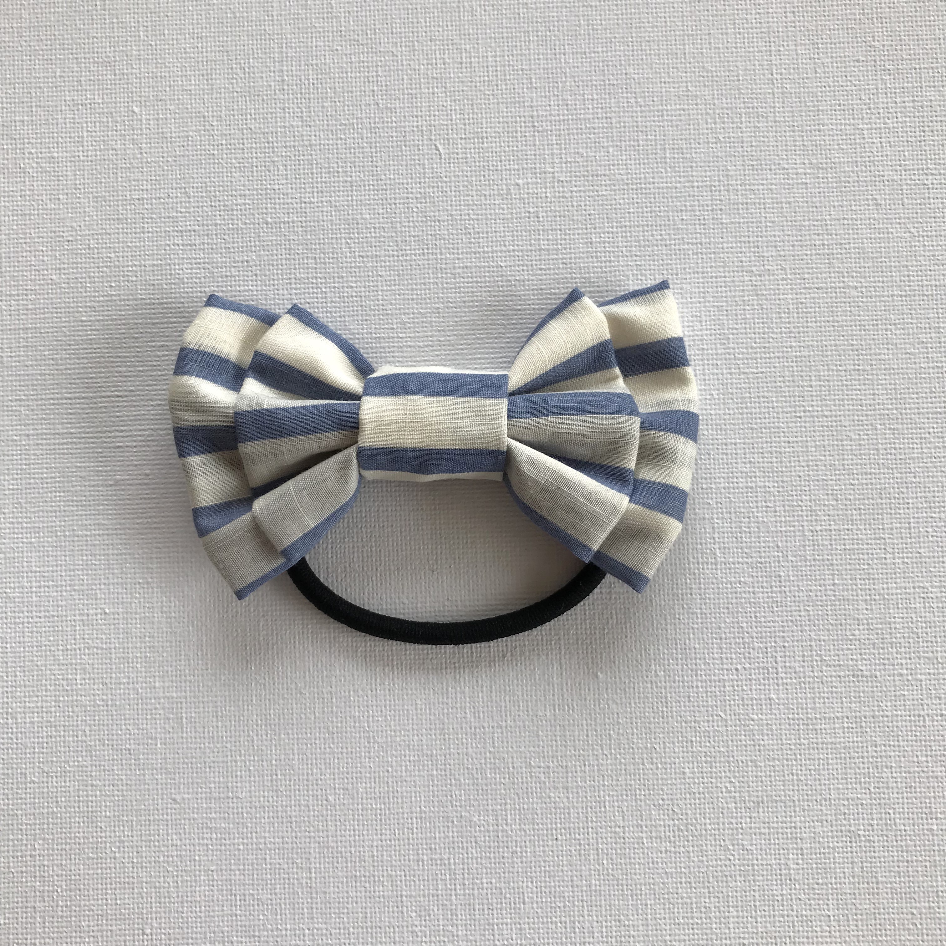 ボーダーのリボンヘアゴム【ハンドメイド】