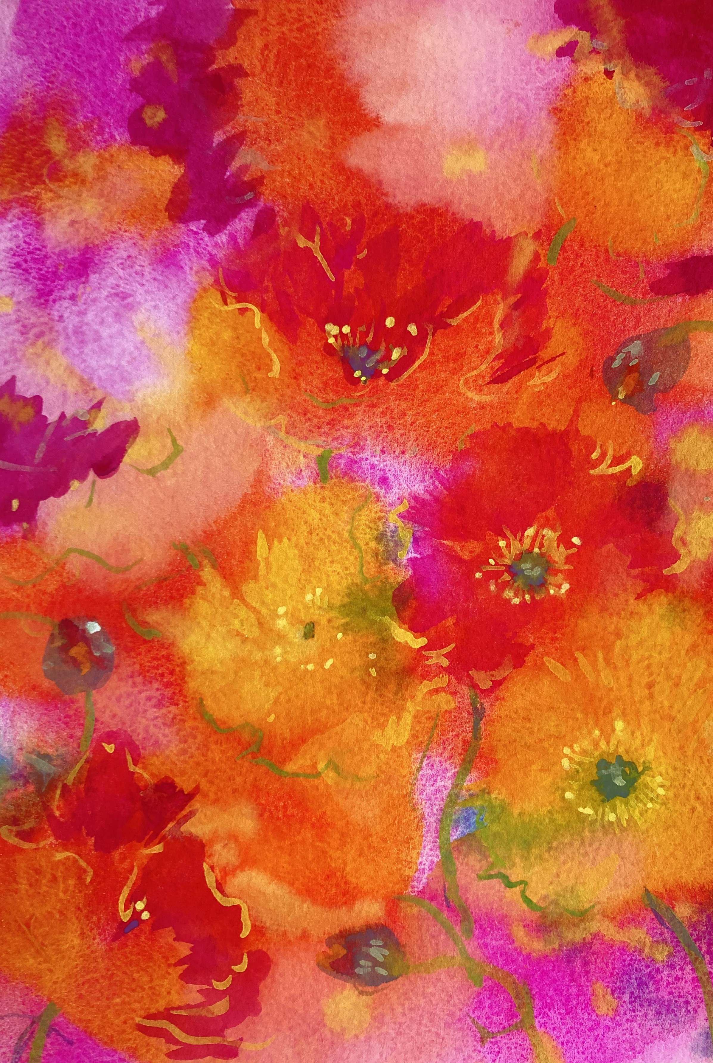 ガッシュ画　清司のレッスン「舞うように」