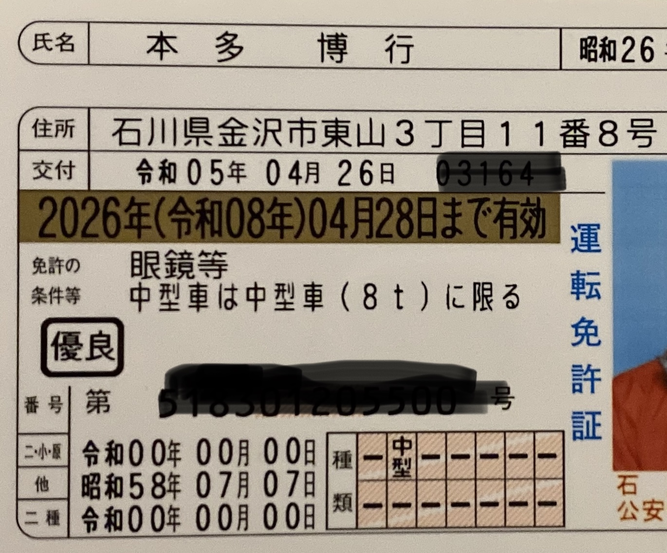 762/1095 *さよなら免許証(4月28日)