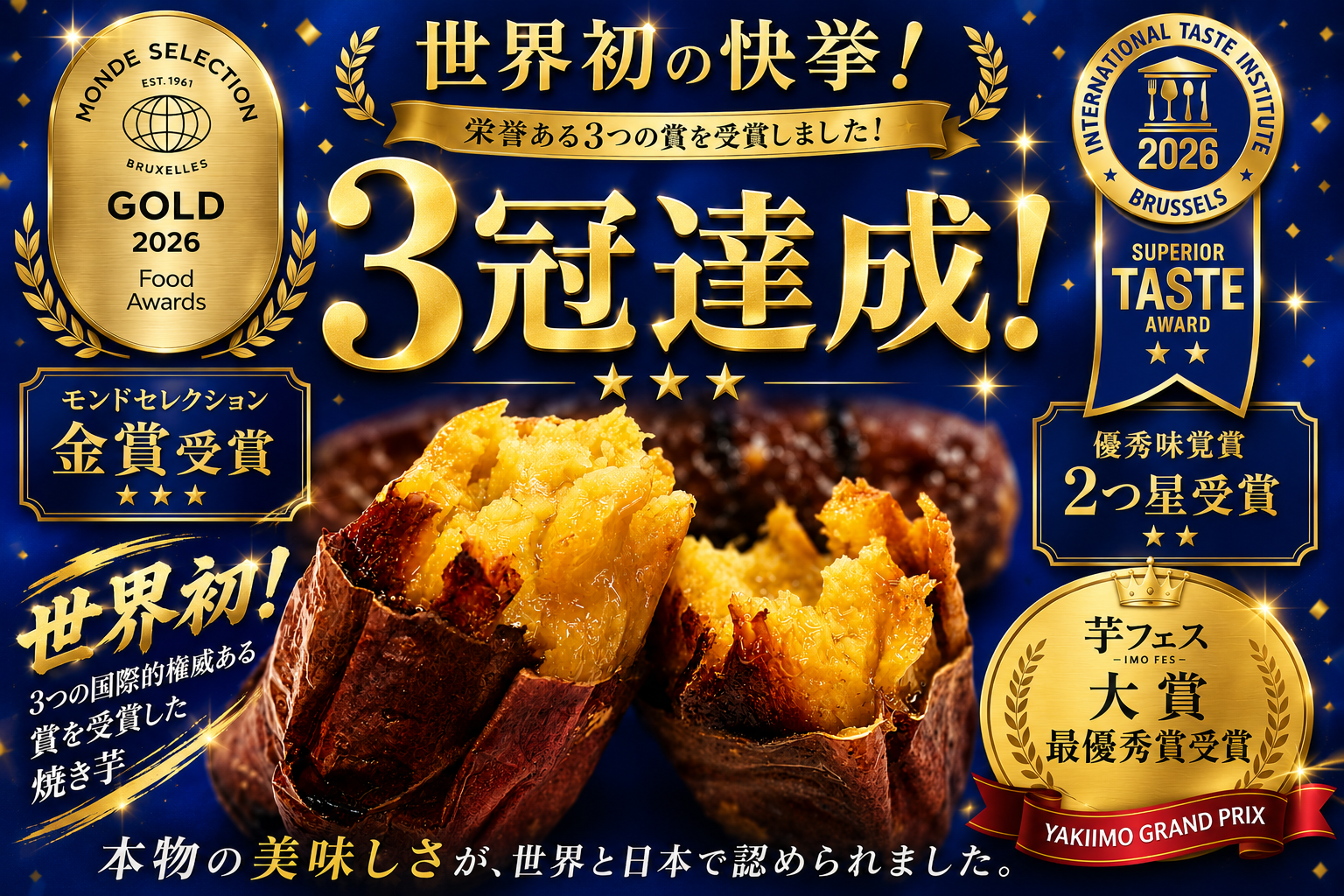 世界が認めた焼き芋へ――3冠達成。静岡発「シャトーブリアン焼き芋」が新たな歴史を刻みました。