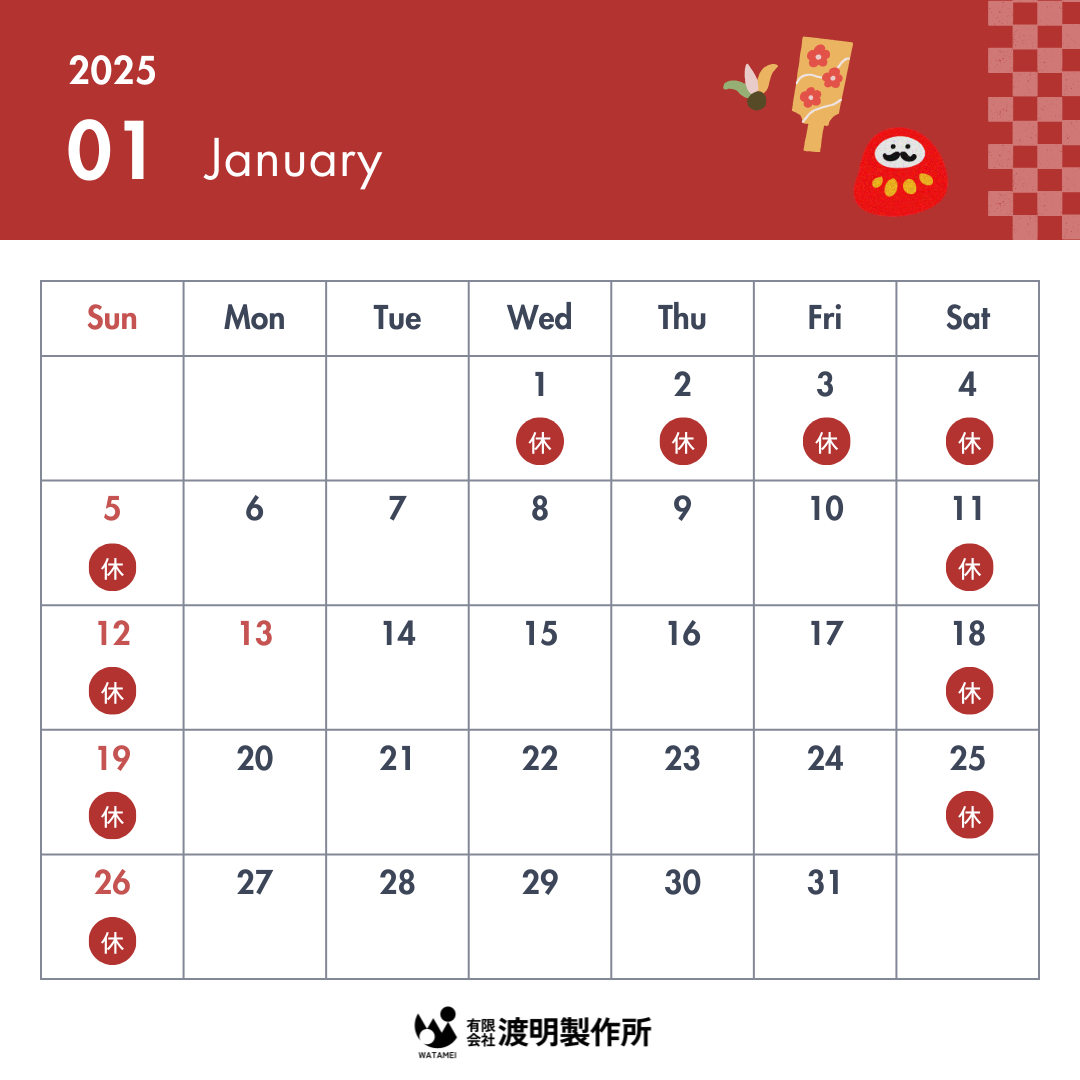 １月の営業日に関しまして