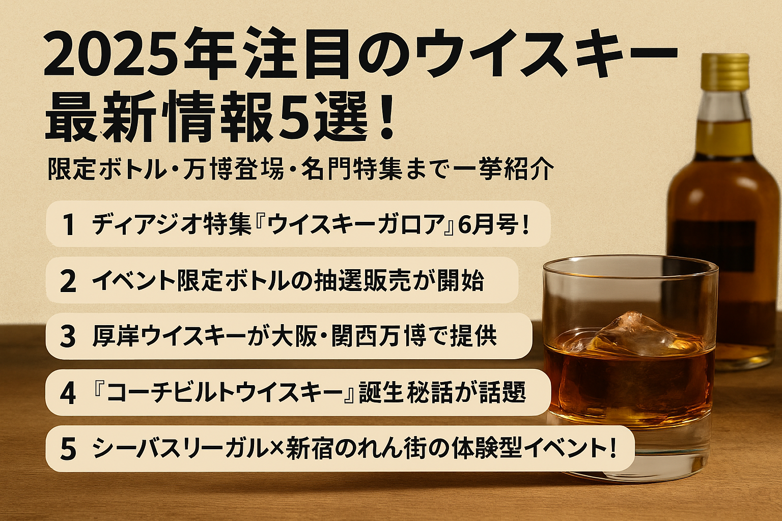 【話題沸騰】2025年注目のウイスキー最新情報5選！