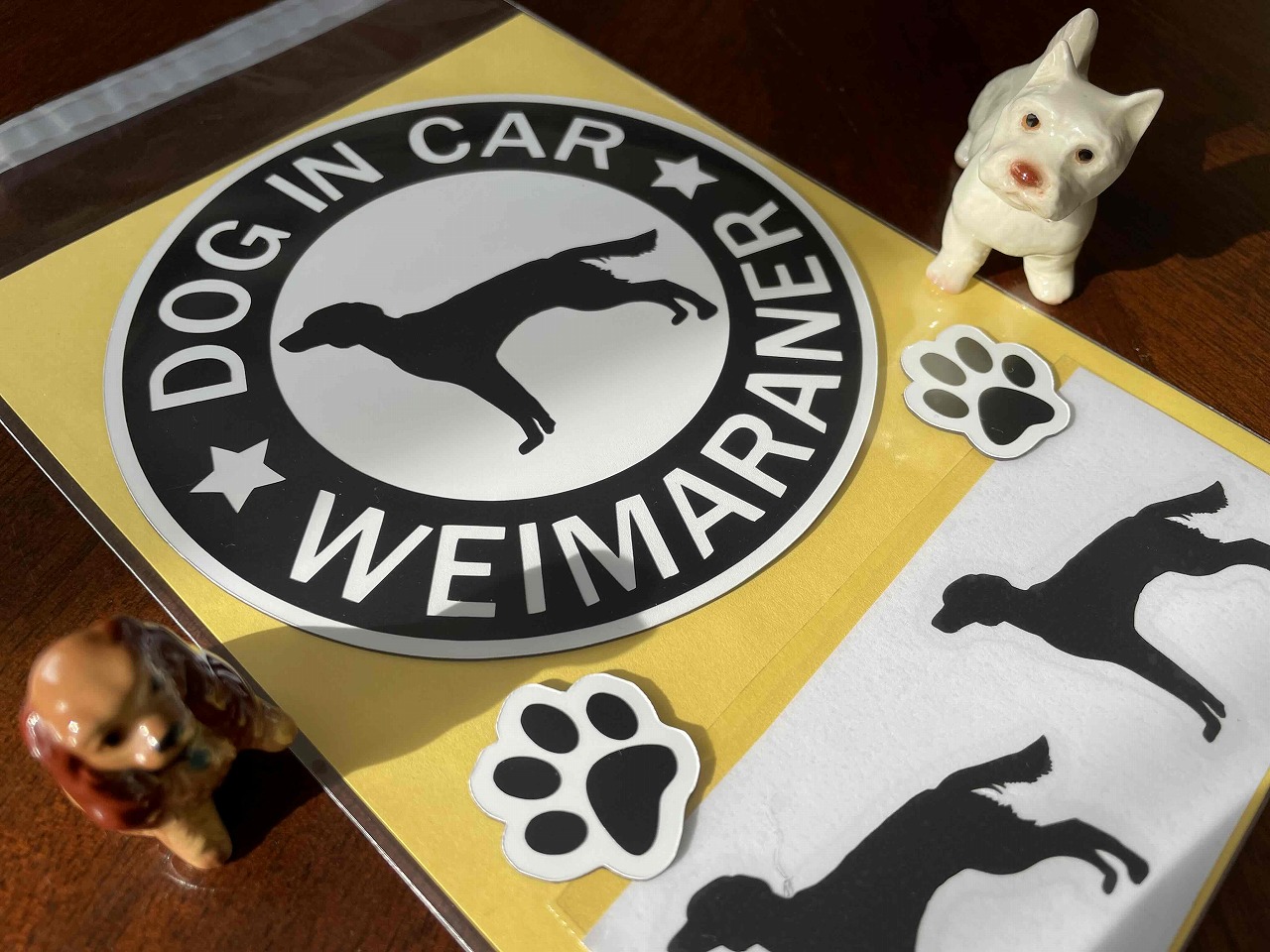 メジャーではない犬種？【ワイマラナー ロング BK】マグネットステッカー