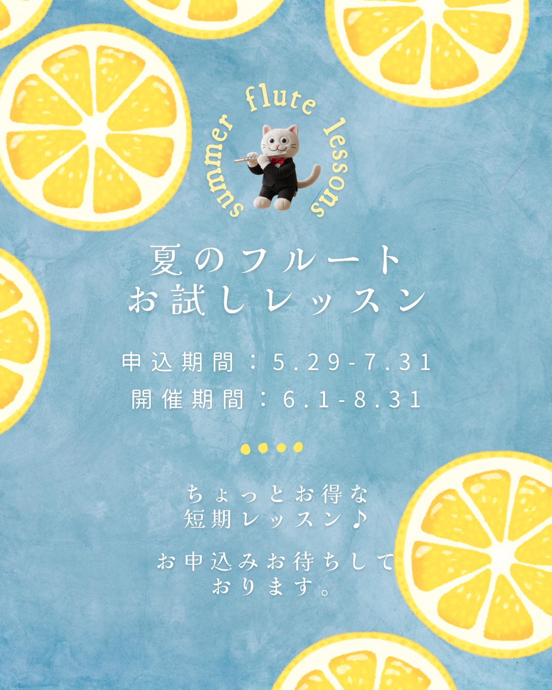 【本日まで】夏のお試しレッスン 申込み最終日です!