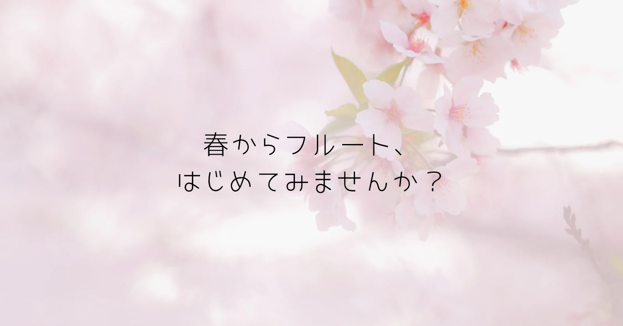 もうすく3月♪春からフルートを始めてみませんか?|たてのフルート教室(茨城県・日立市)