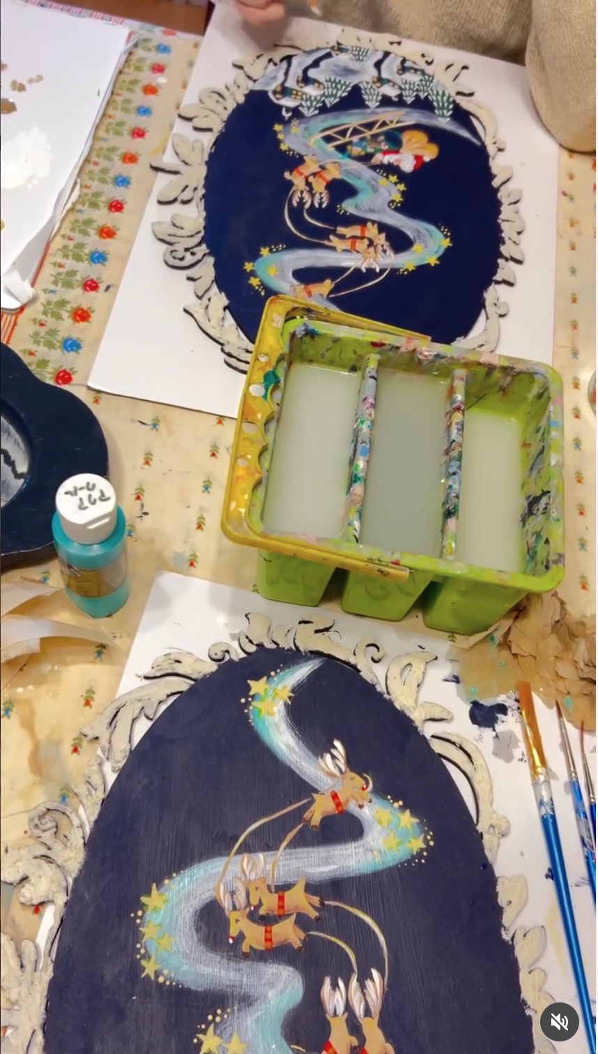 トールペイント レッスンの風景