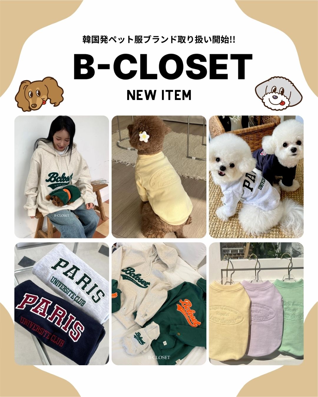 韓国発ペット服ブランドB-CLOSET取り扱い開始🐶📢