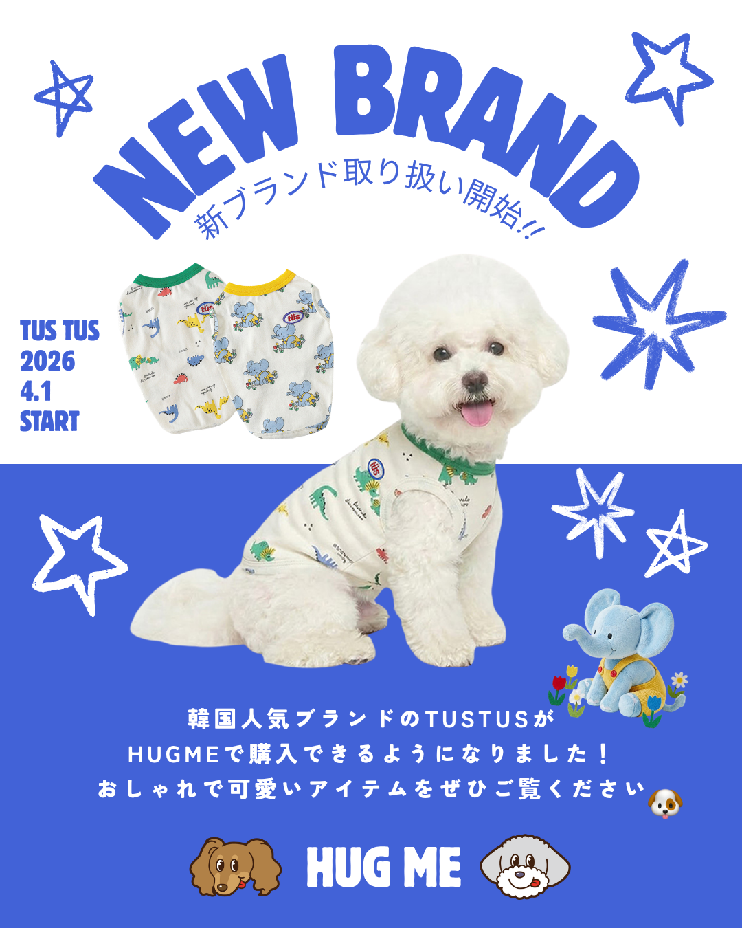 韓国人気ブランドtustusの取り扱い開始🐶🌷