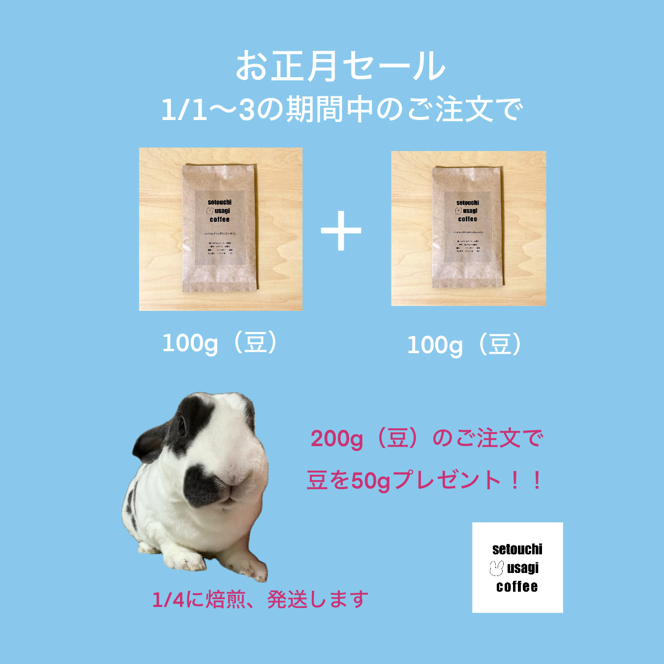 1月の焙煎日とお正月セールのお知らせ