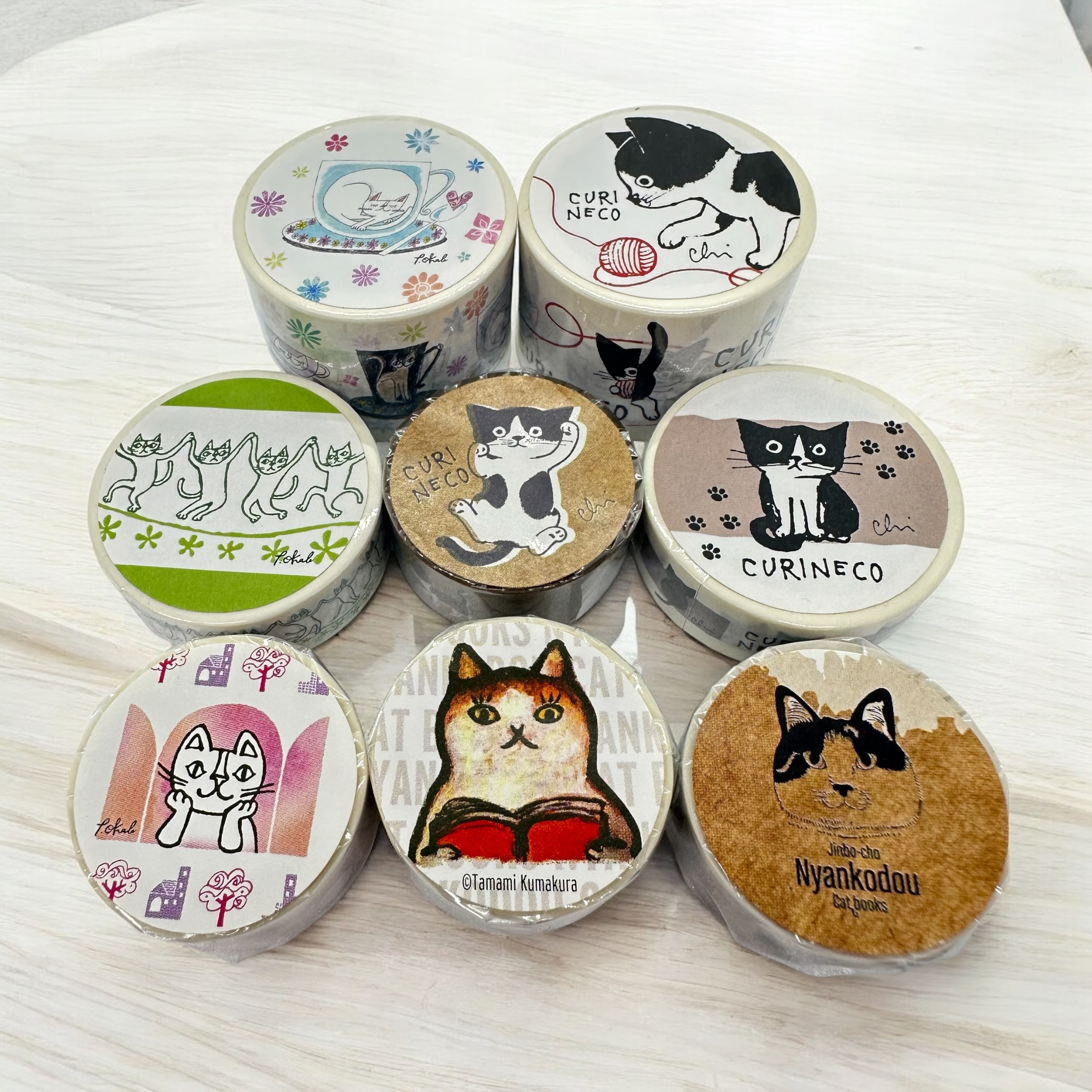 コンサイスの神保町にゃんこ堂のマスキングテープ販売中です🐈🐈‍⬛✨