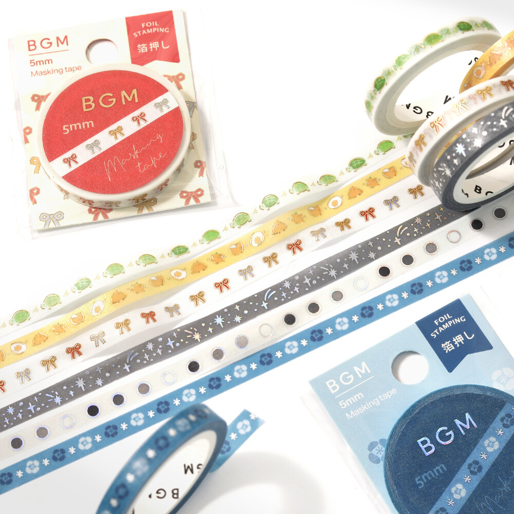 BGM2025秋の新作「ライフ5mm」マスキングテープ全6種類、入荷しました✨