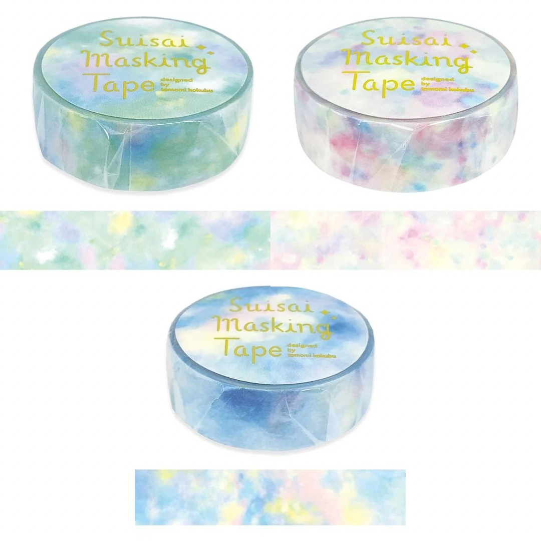 ワールドクラフトの水彩柄マスキングテープ、販売中です✨