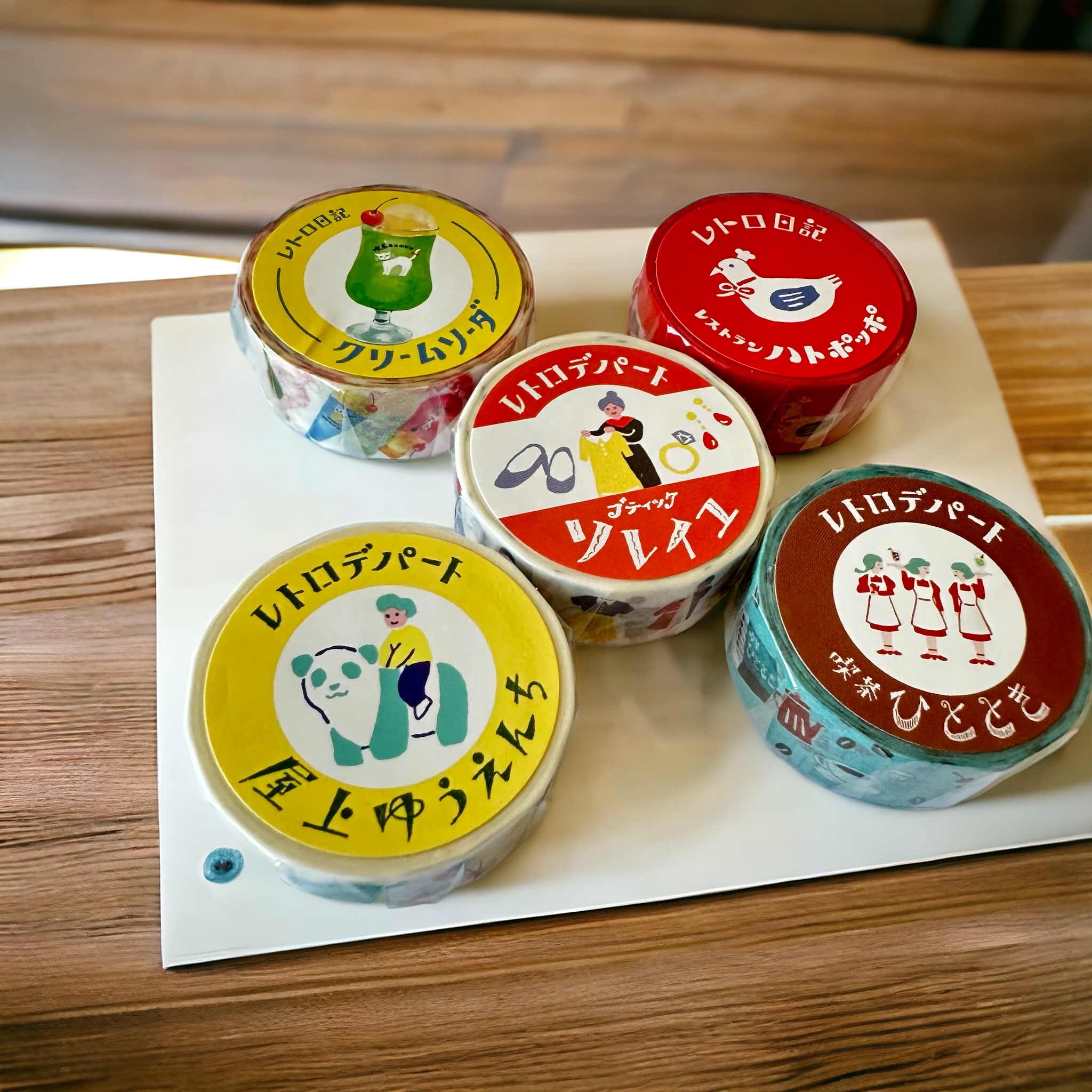 古川紙工「レトロ日記」シリーズ マスキングテープ、販売中です🐼