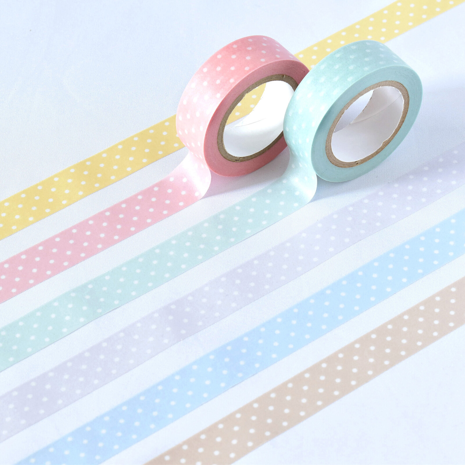 パピアプラッツの人気のドットのマスキングテープ、ギンガムチェックのマスキングテープ、入荷しました✨
