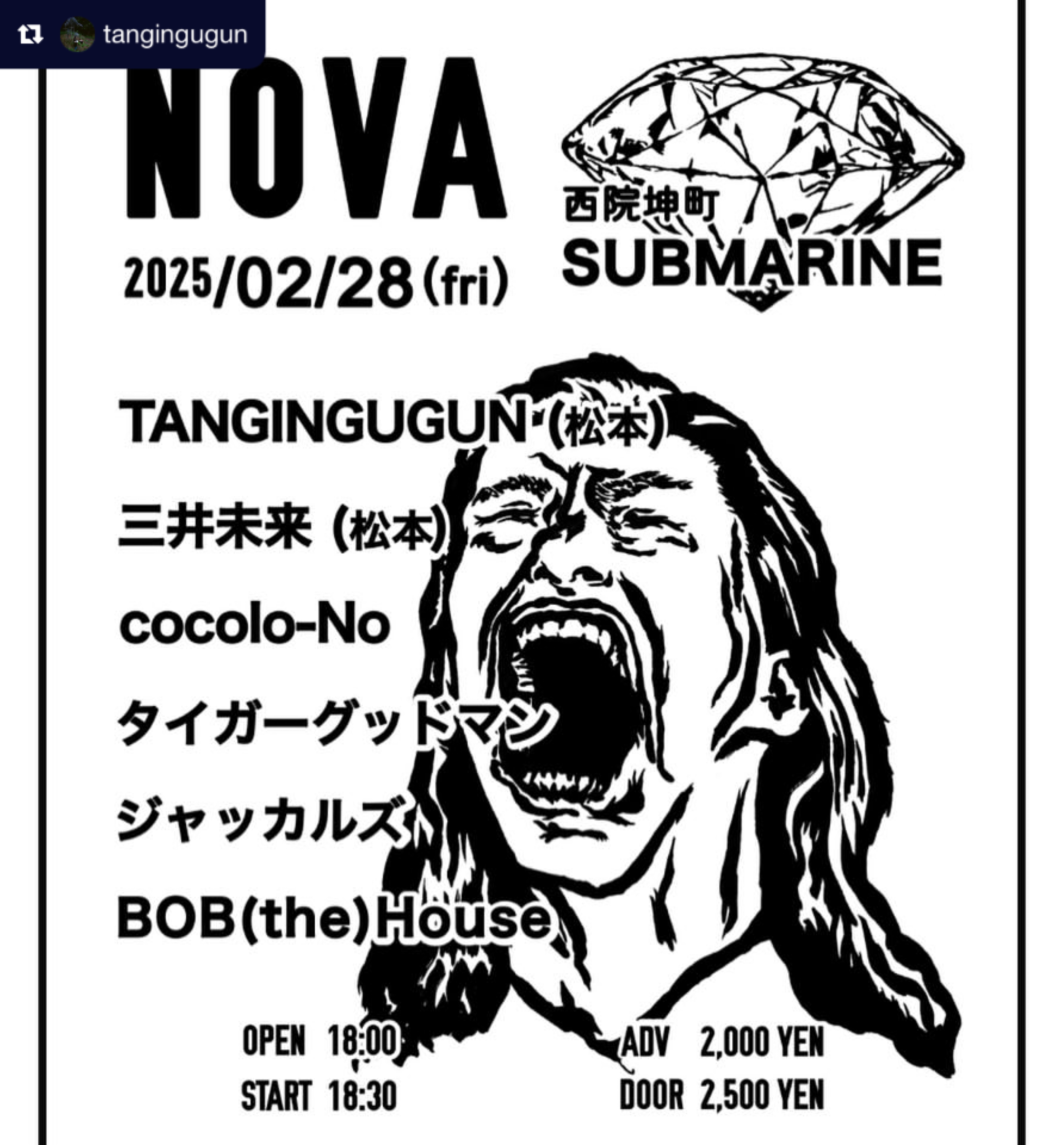 TANGINGUGUNライブ情報