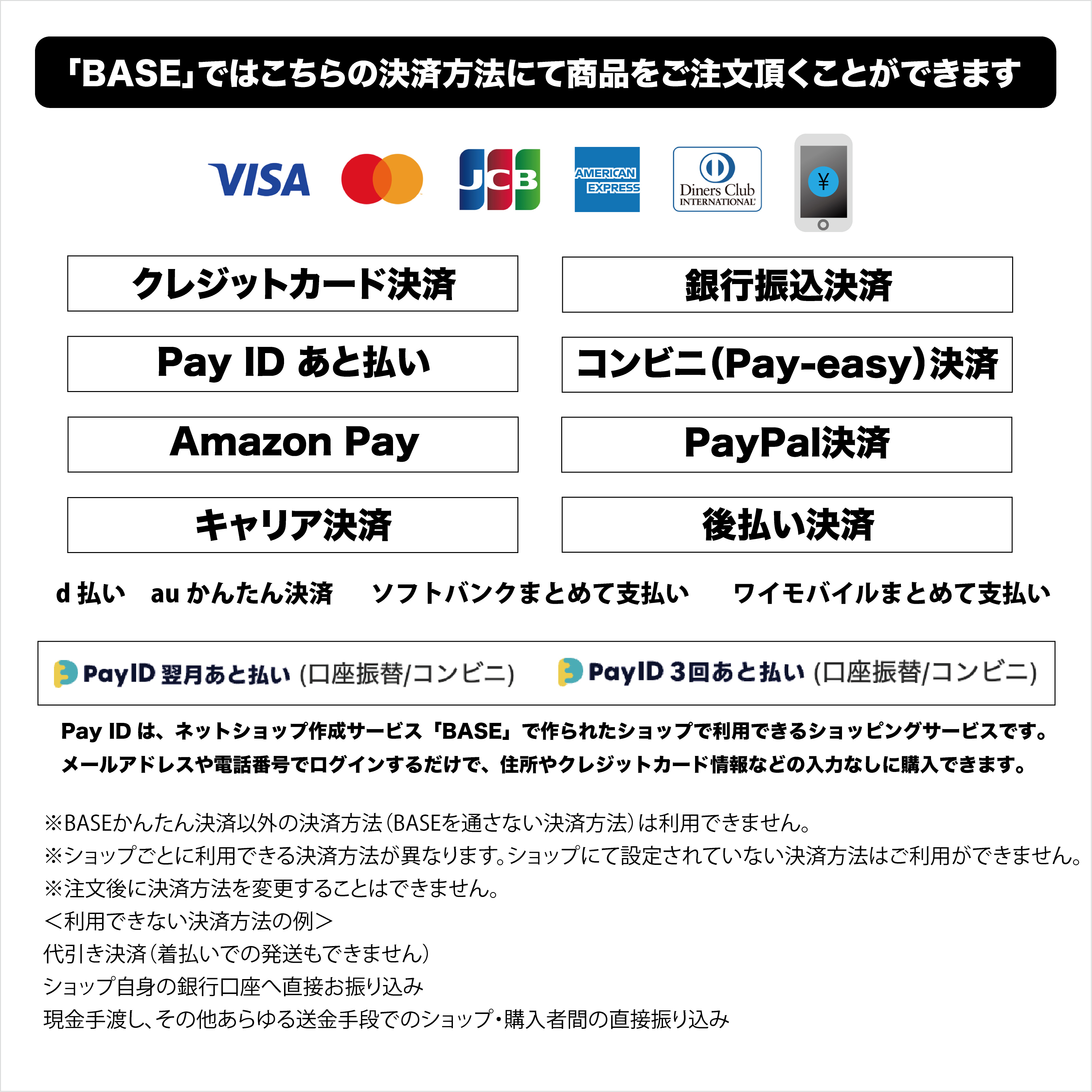 お支払い方法について