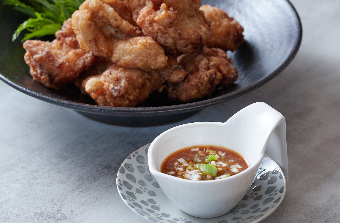 揚げ鶏の味噌ねぎソース