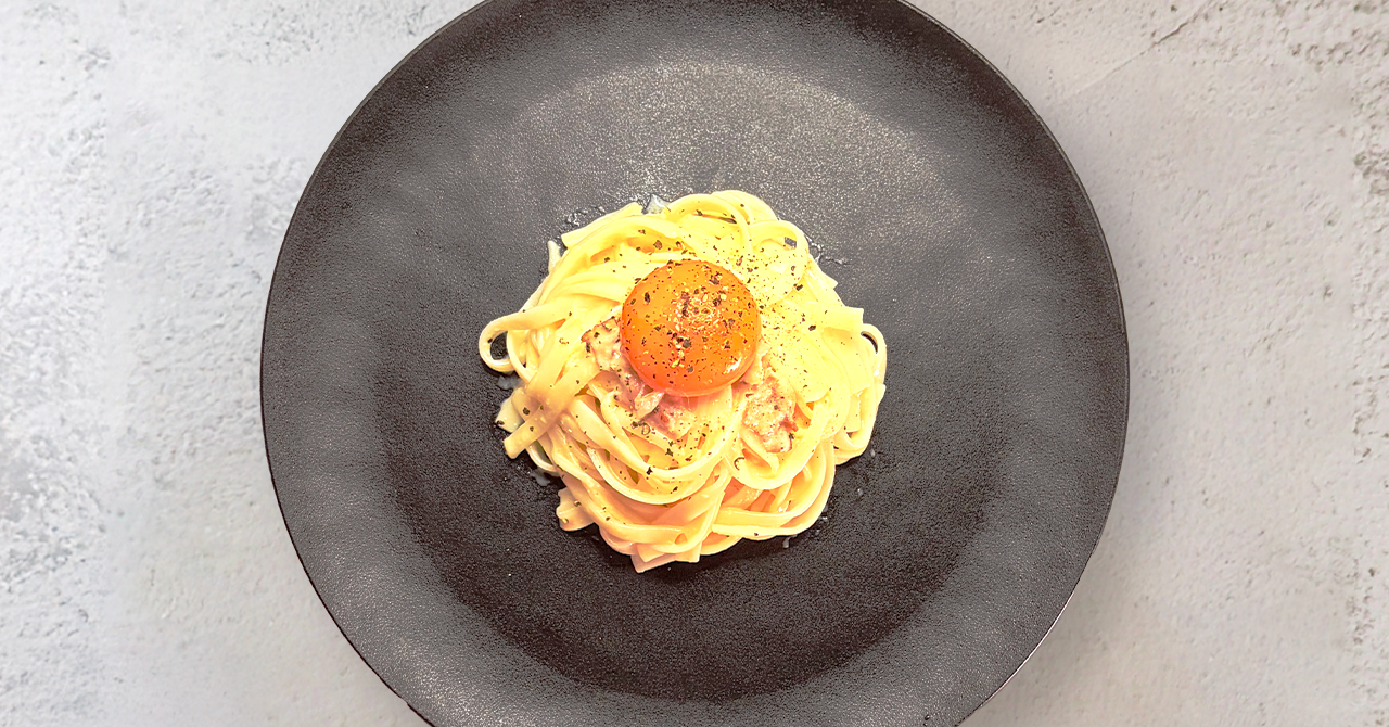 和風カルボナーラうどん|休日のお昼ごはん