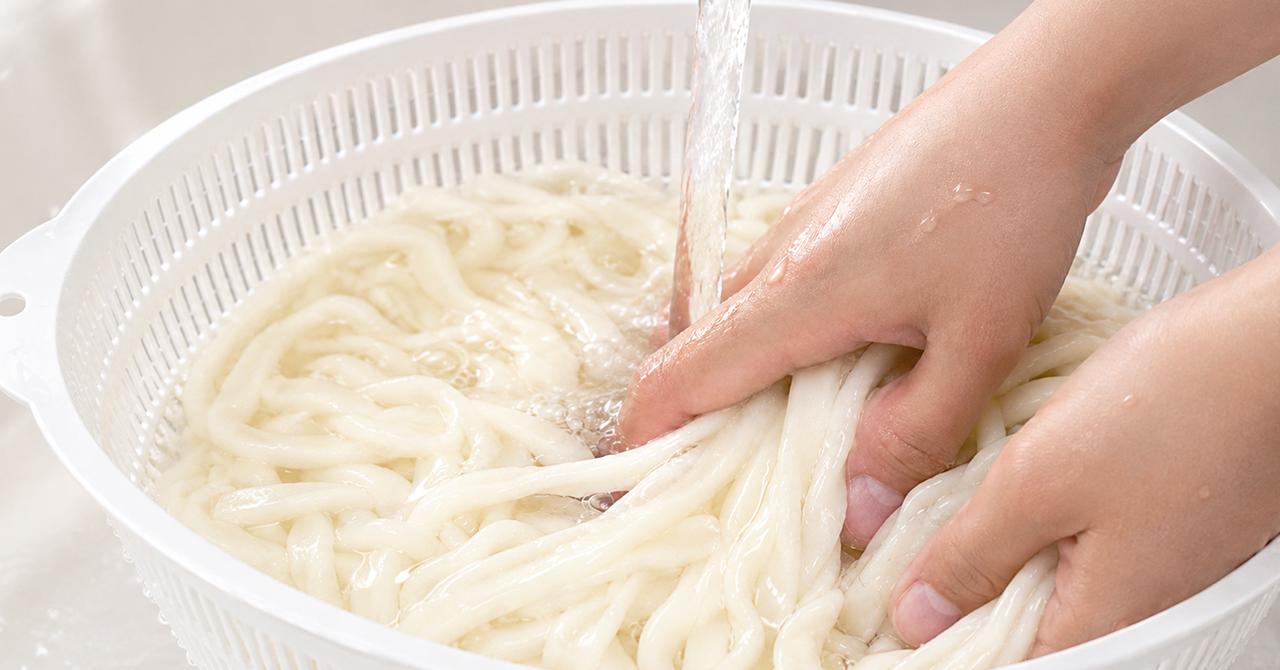 乾麺をおいしくする、最後のひと手間。