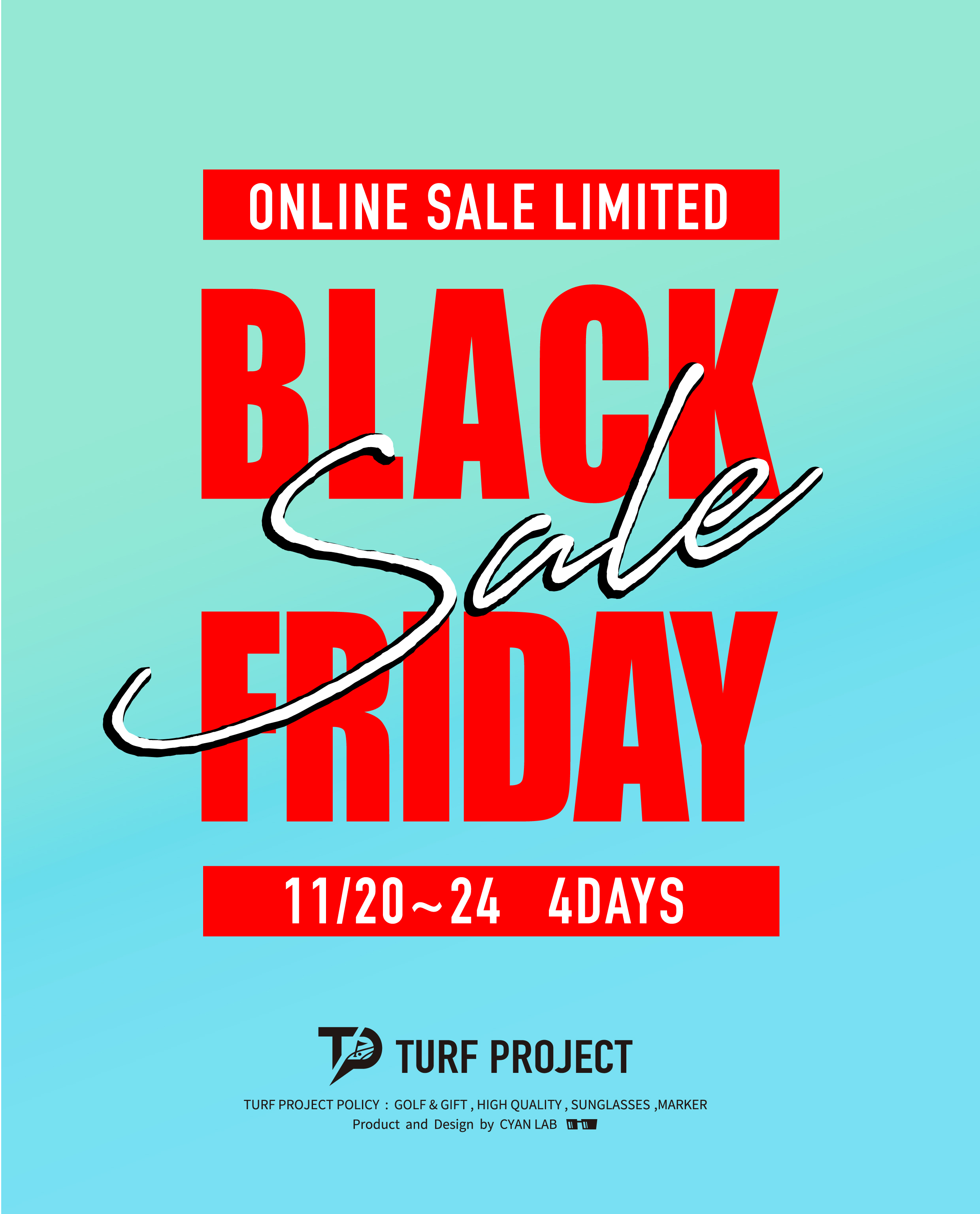 ブラックフライデーSPECIAL SALE開催します。11/20 20時〜11/24 24時まで実施