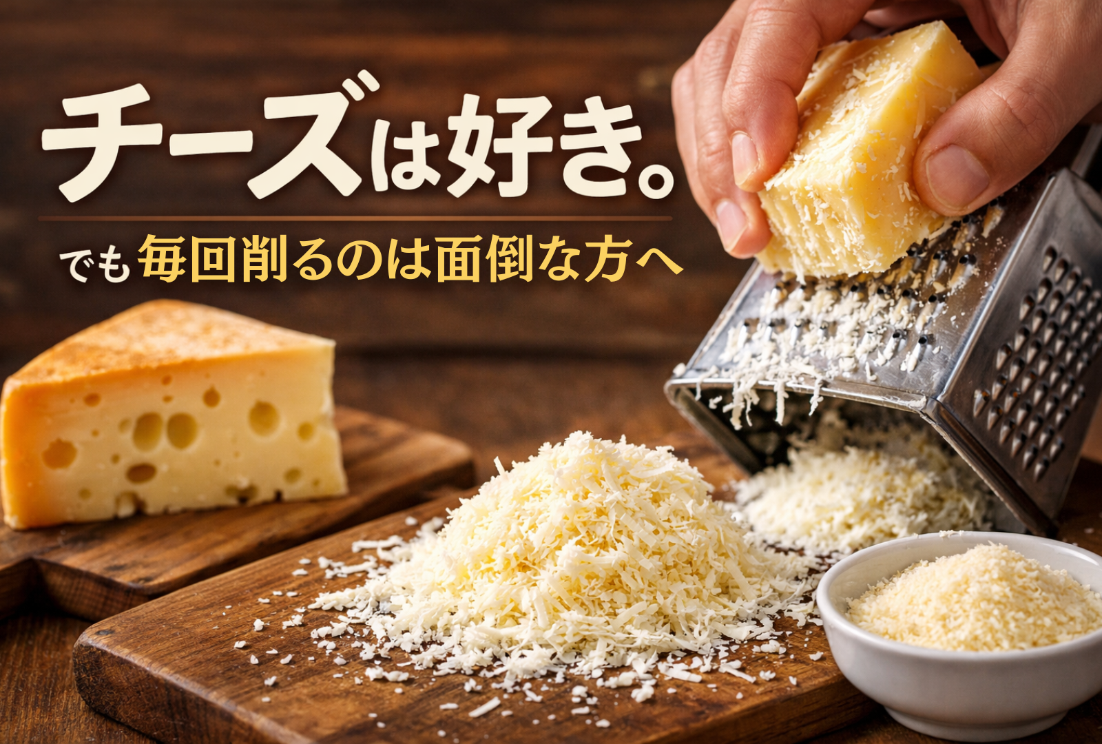 チーズは好き。でも毎回削るのは疲れる人へ
