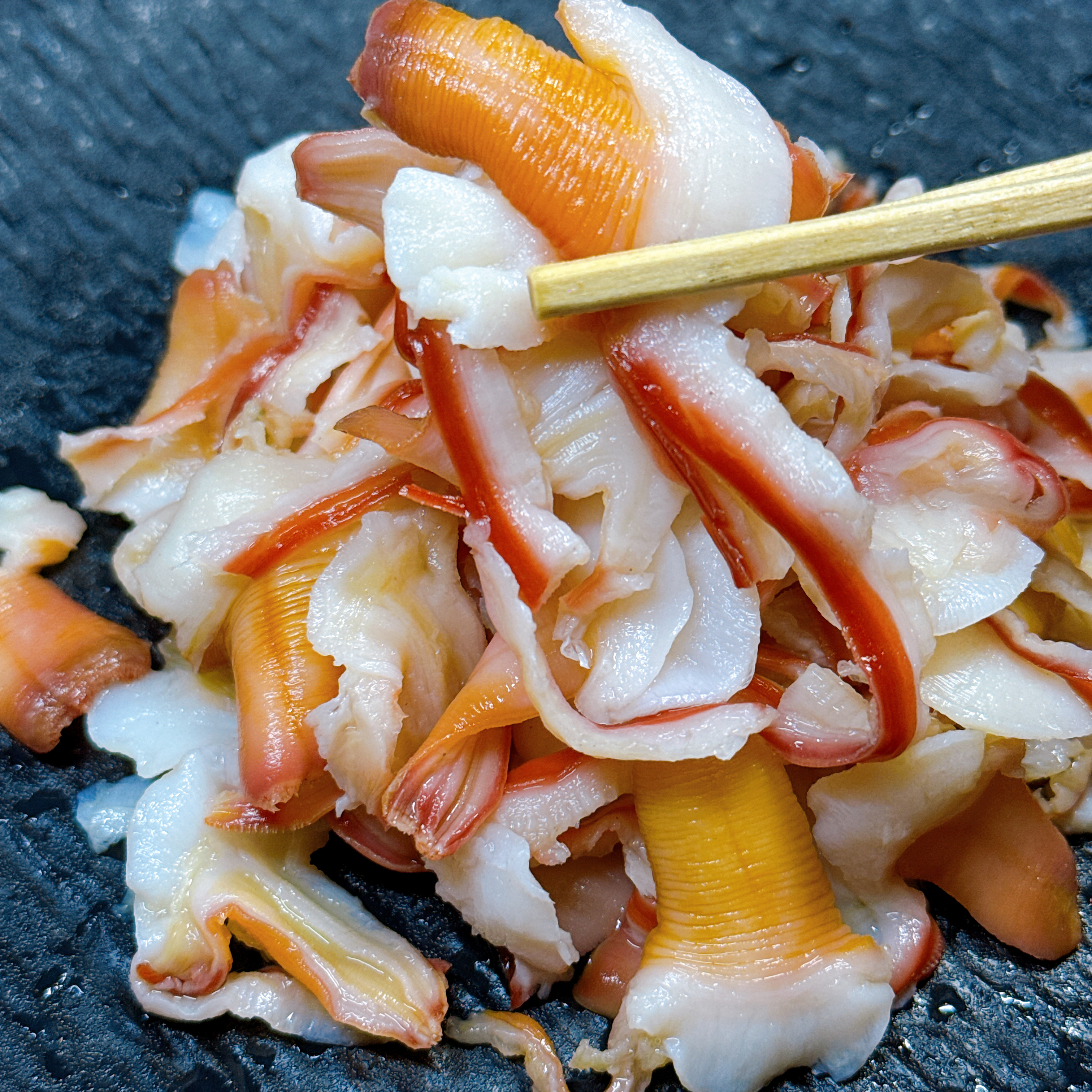 ホッキ貝ヒモを梅昆布茶で味付けしてみた