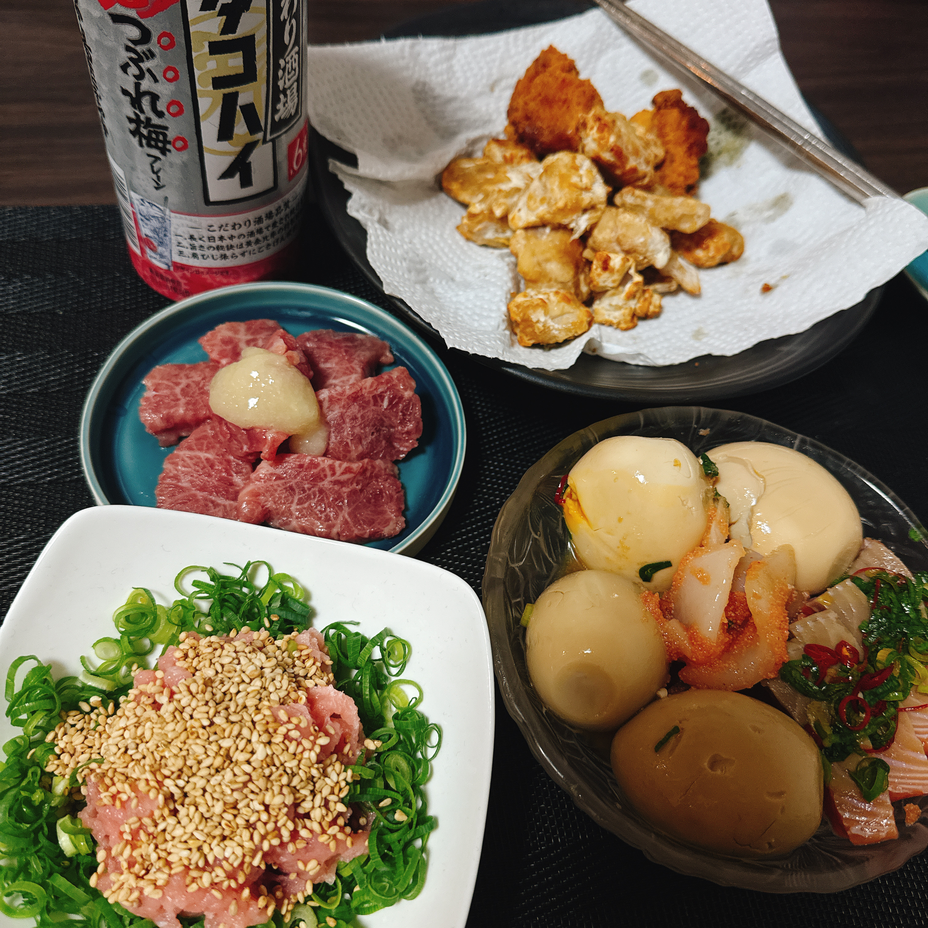 昨日の残り物で、酒召喚。