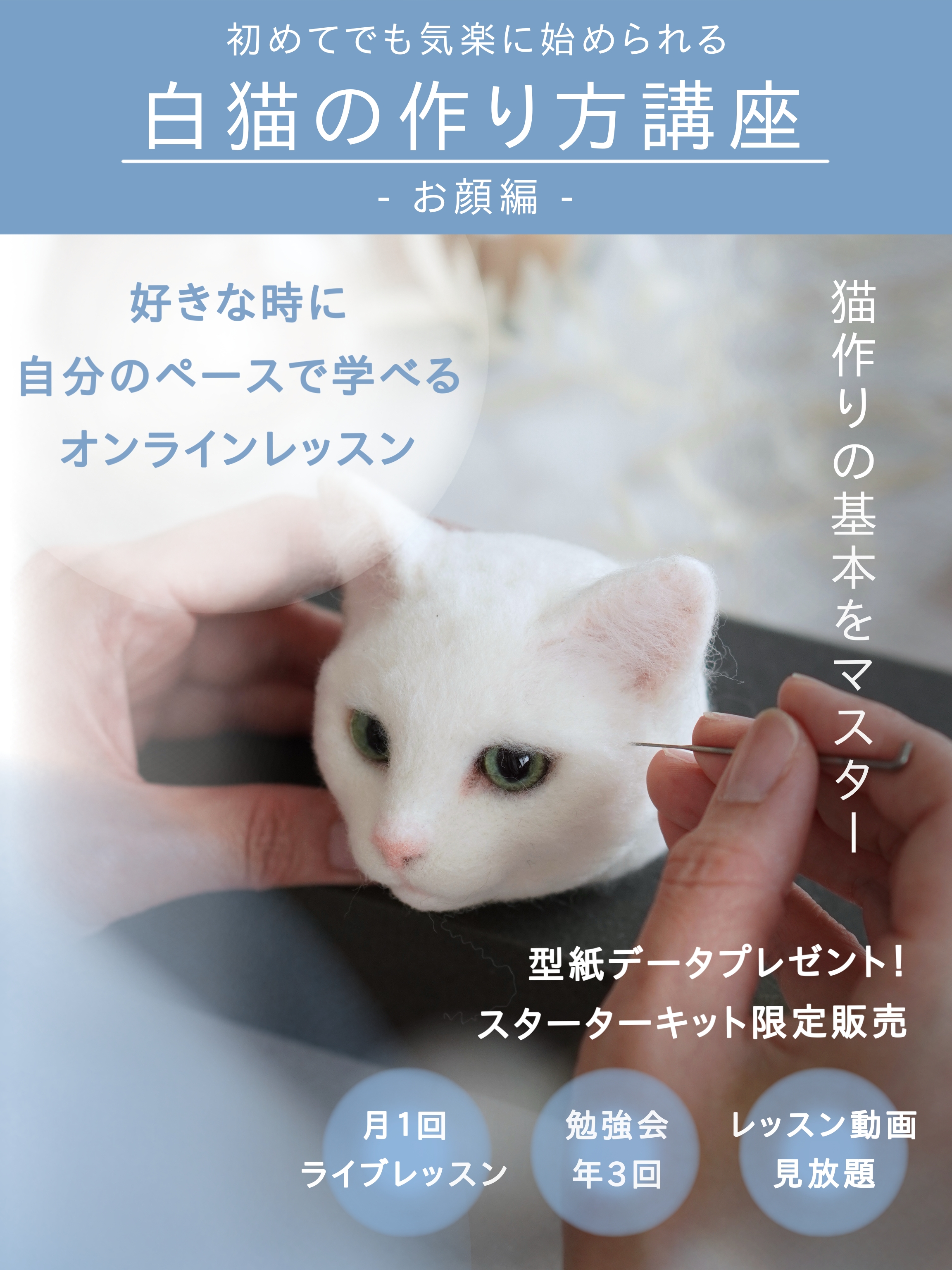 オンラインサロン2期生受付開始！基本の白猫づくりレッスン