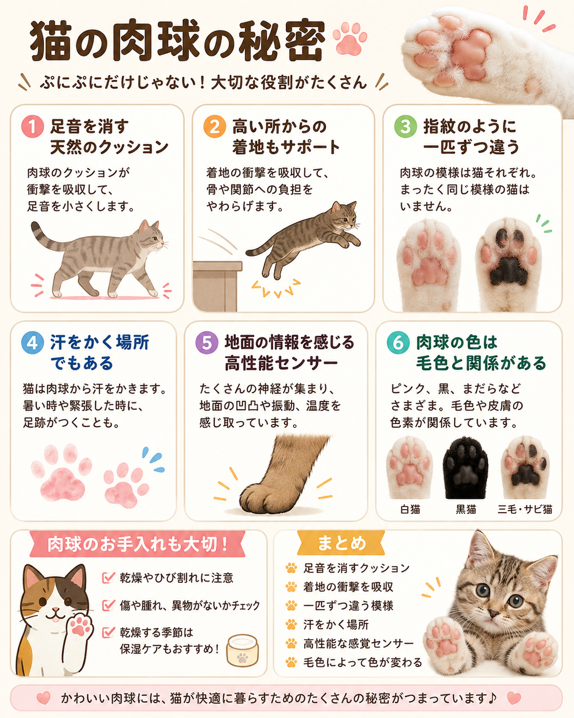 猫の肉球の秘密！ぷにぷにだけじゃない驚きの役割とは？
