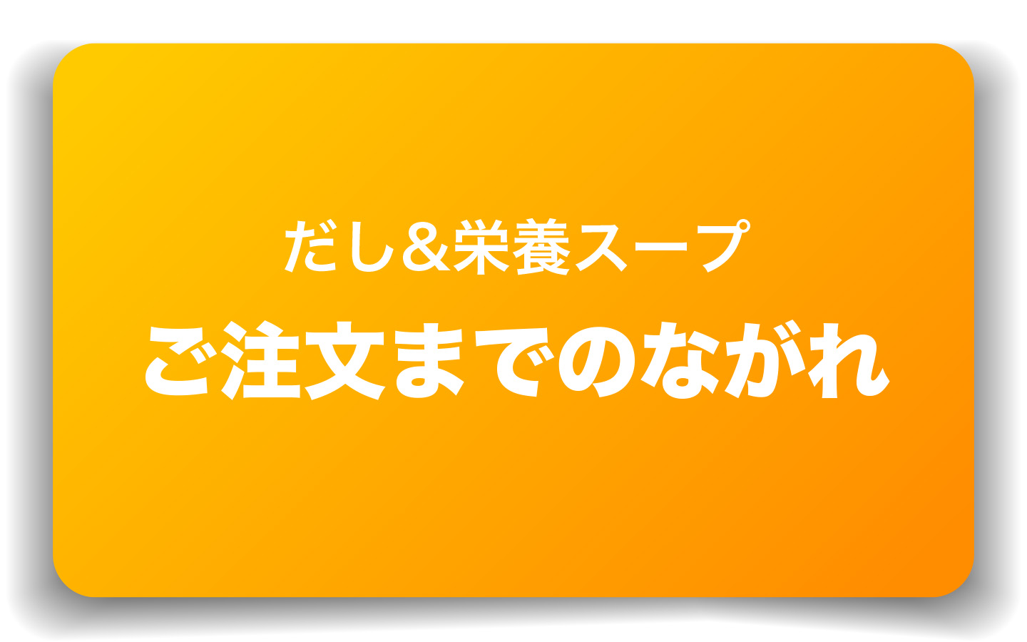 だし&栄養スープ　ご注文のながれ