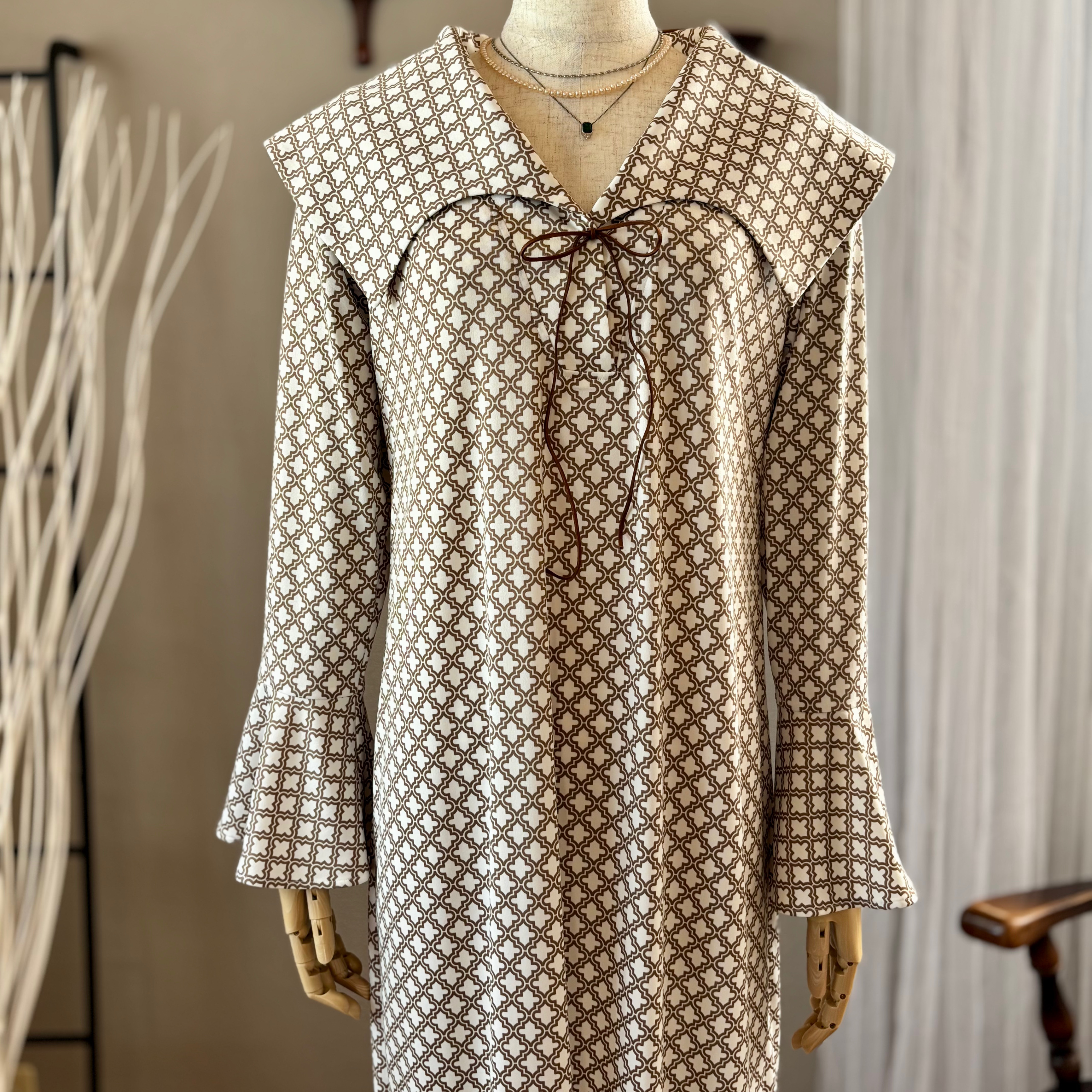 スムースニット【モロッカン柄】を使ってワンピースを作ってみました