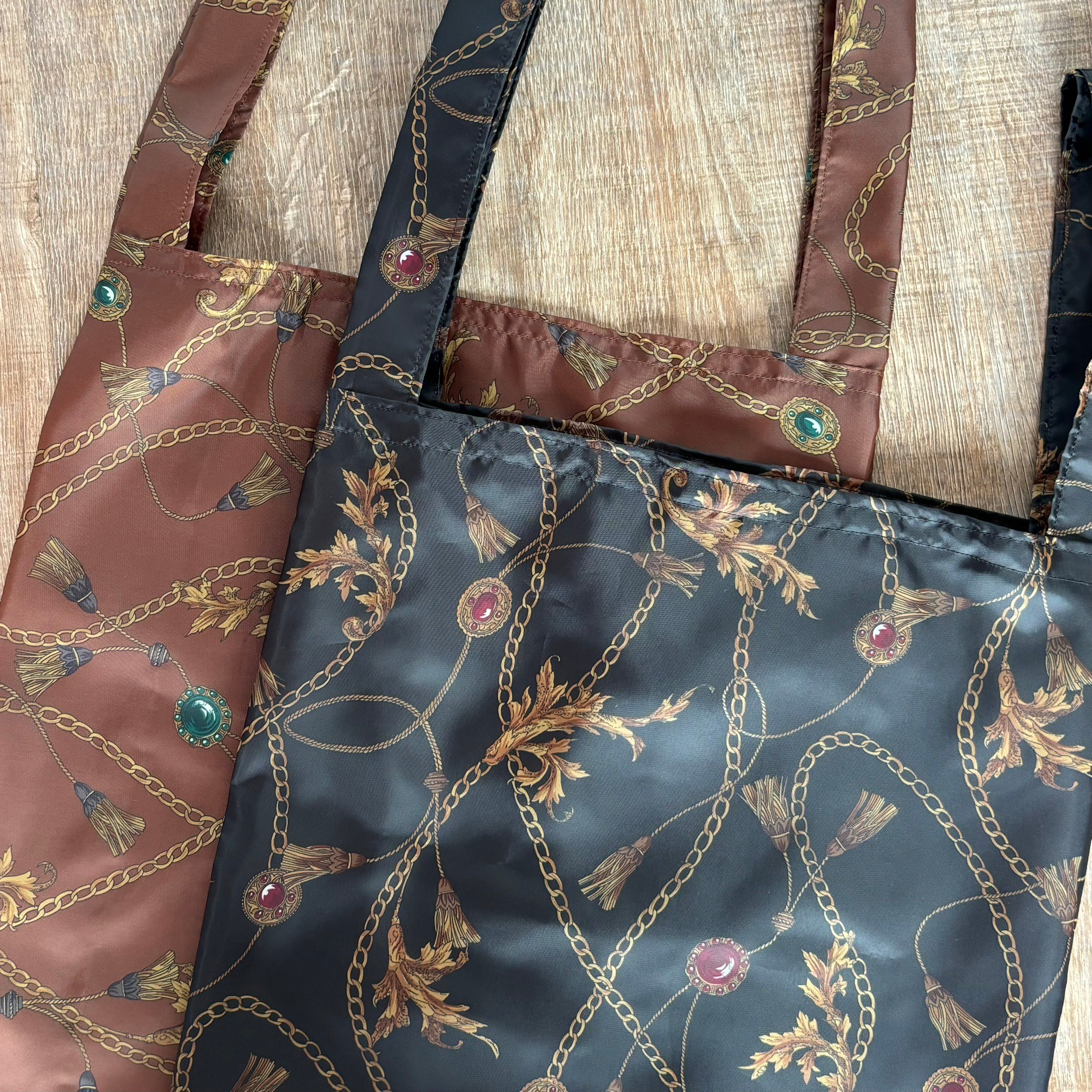 タフタ【チェーン柄】を使ってエコバックを作ってみました
