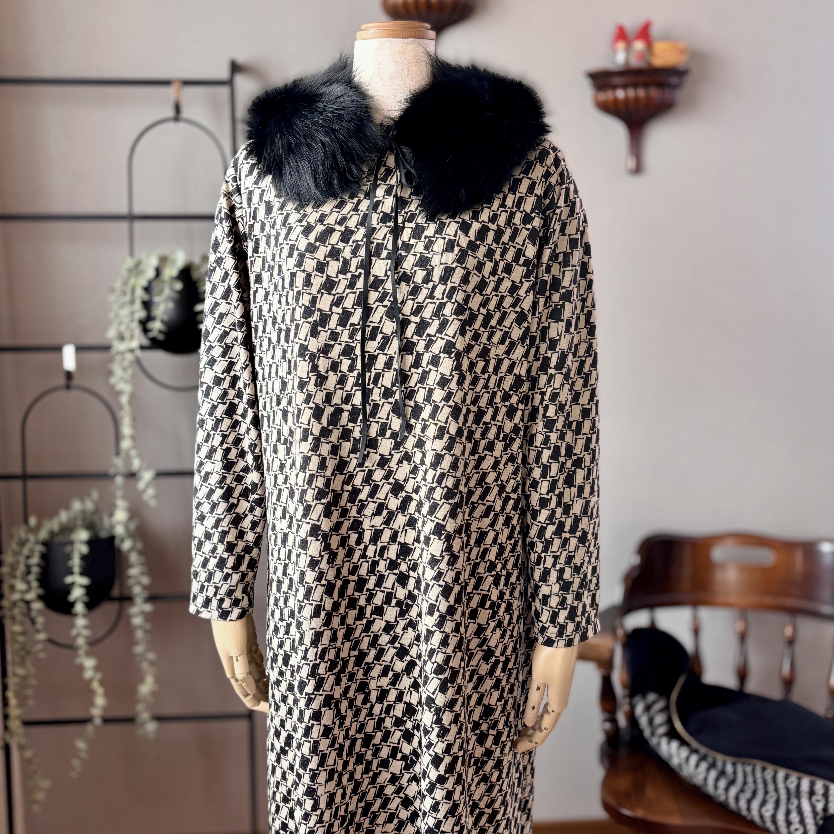 ウール混スムースニット②を使ってワンピースを作ってみました