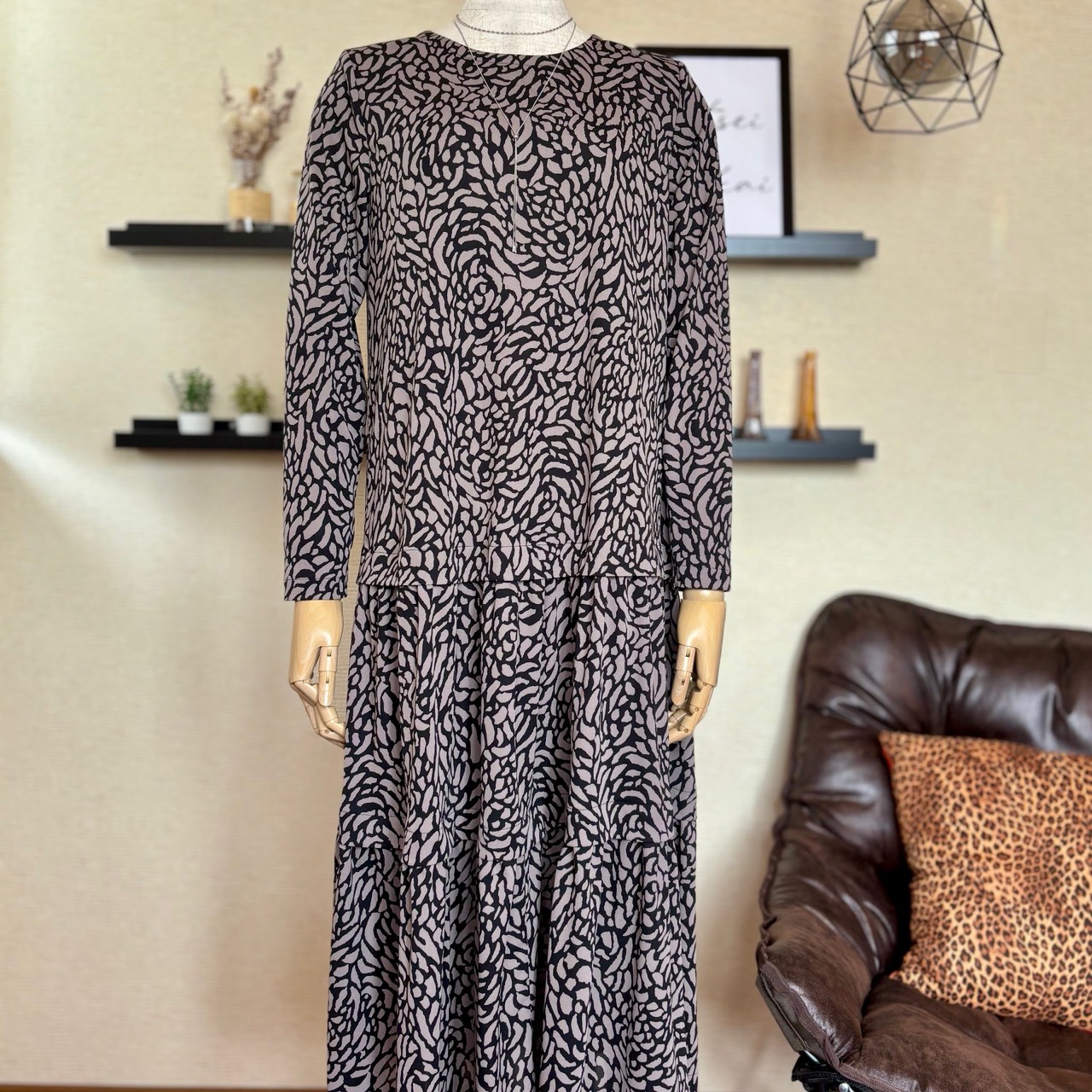 スムースニット【和調】を使ってワンピースを作ってみました