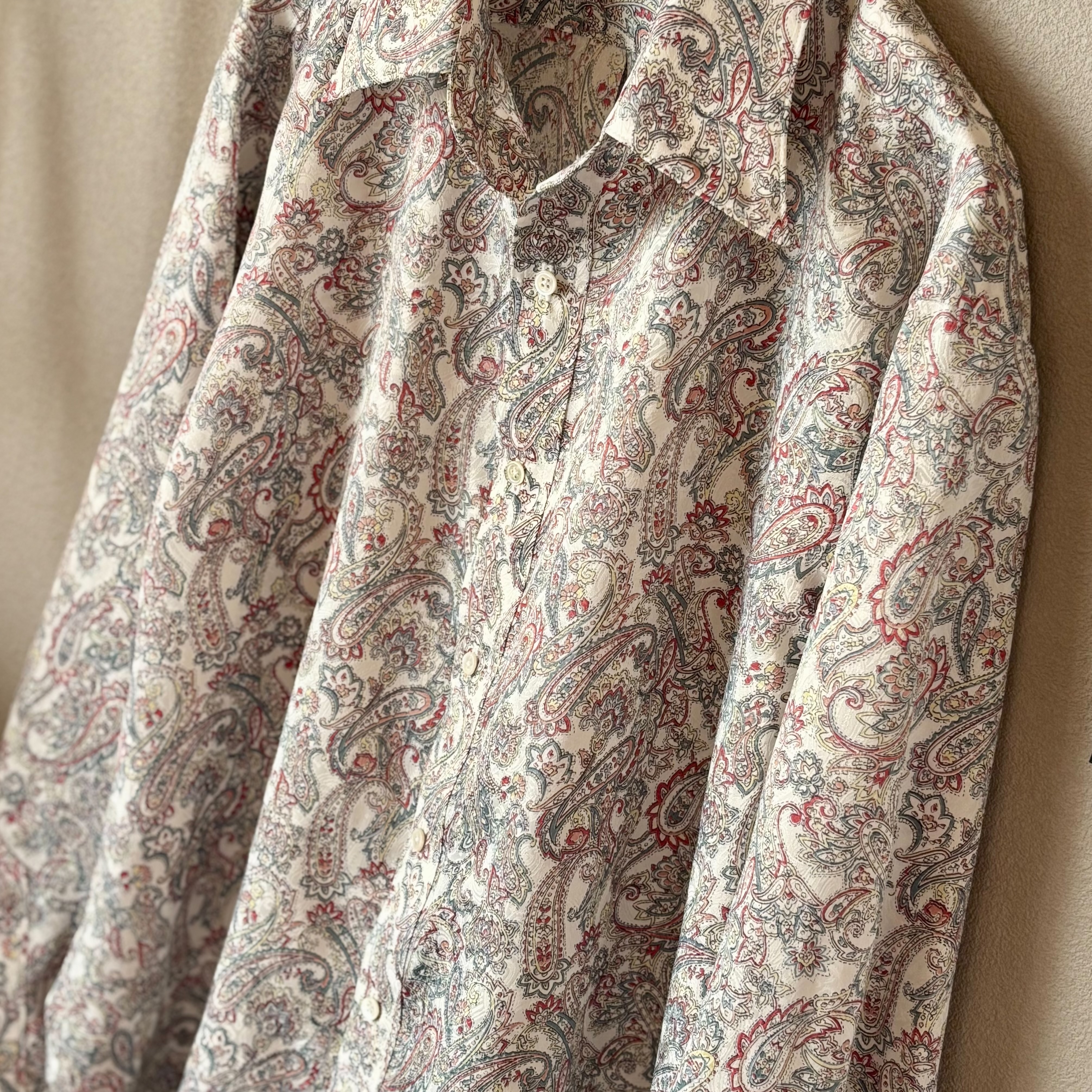 サテンジャガード【ペイズリー柄】を使ってメンズシャツを作ってみました