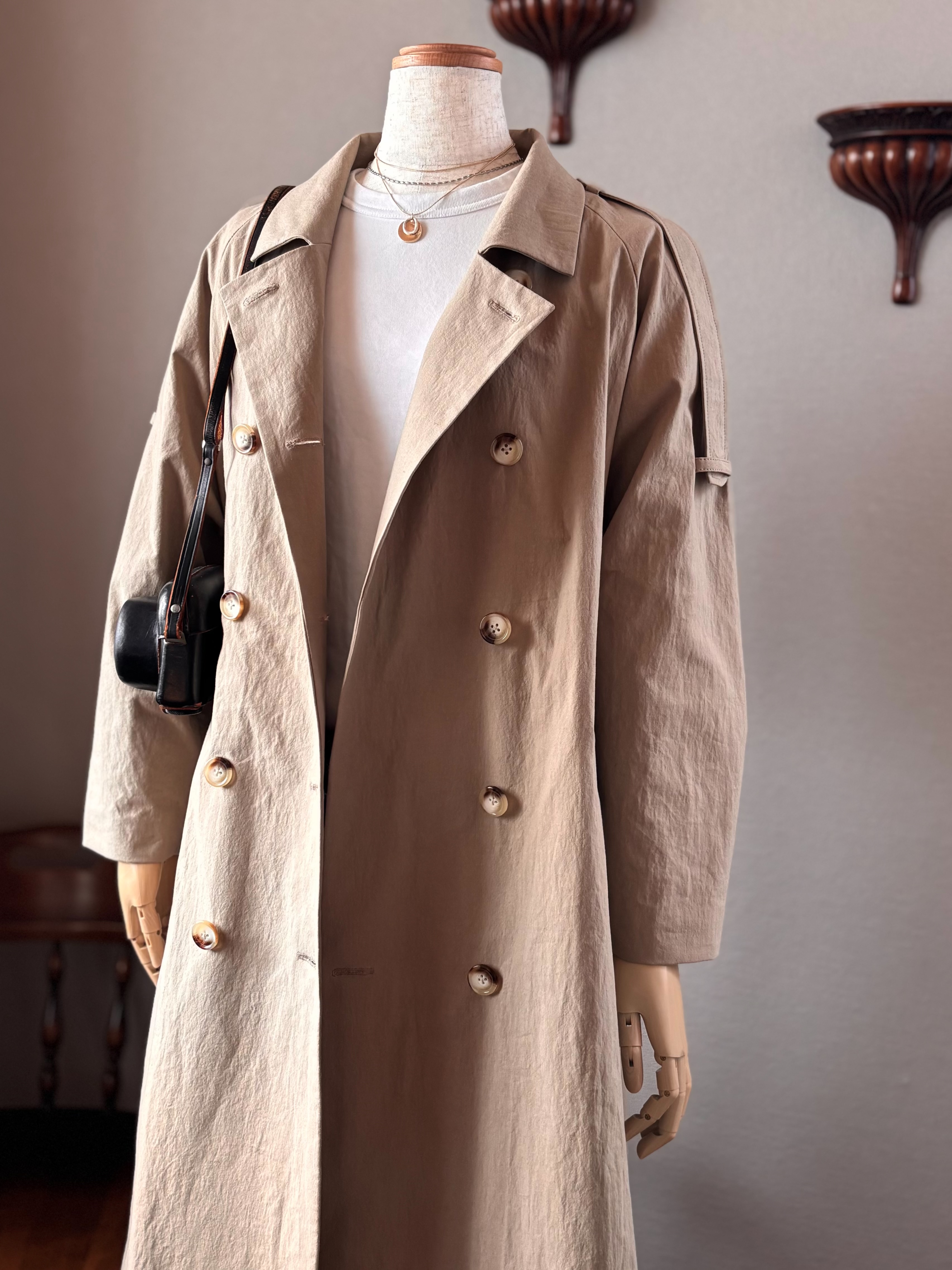 ヴィンテージ馬布を使ってトレンチコートを作ってみました