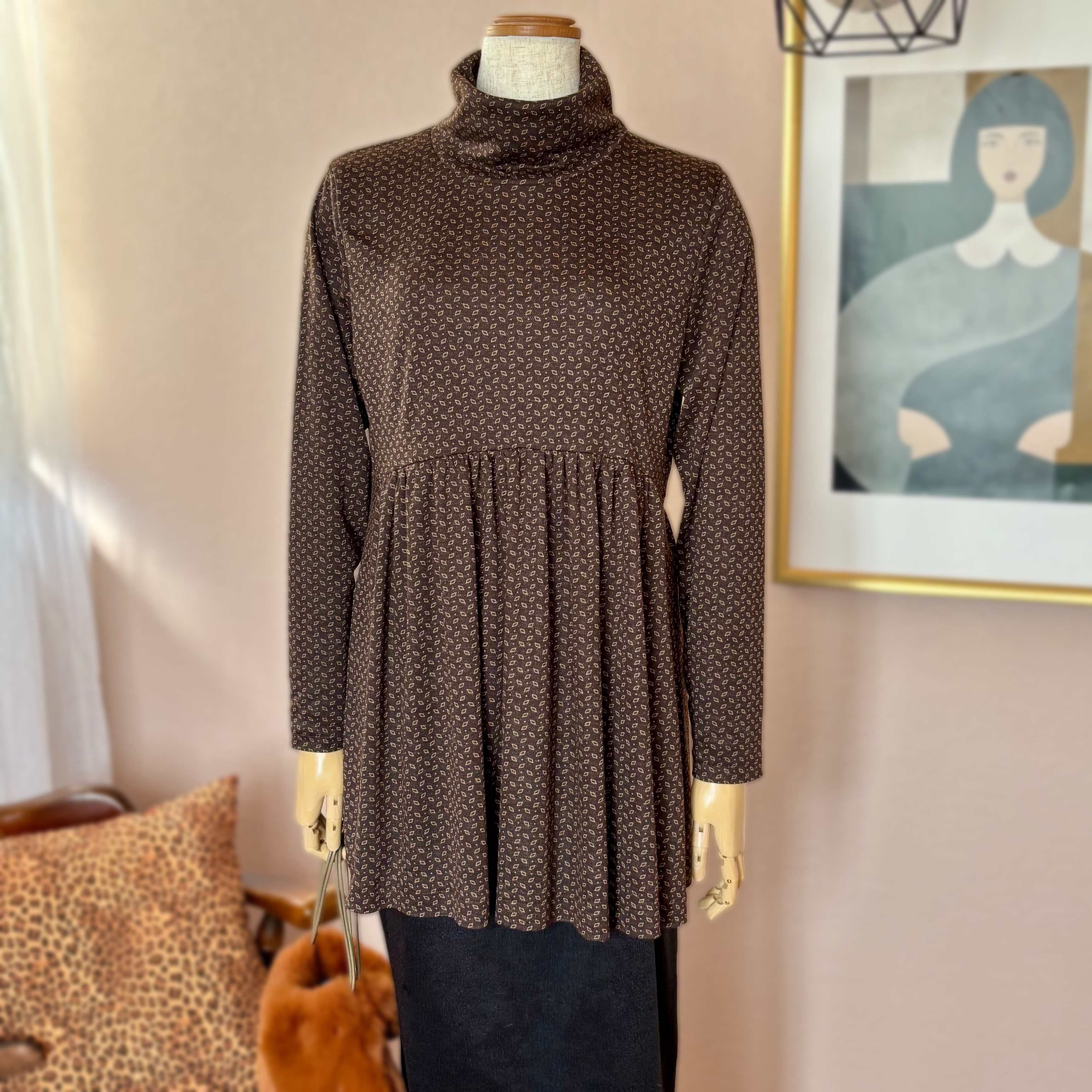 ウール混スムースニット③を使ってチュニックを作ってみました