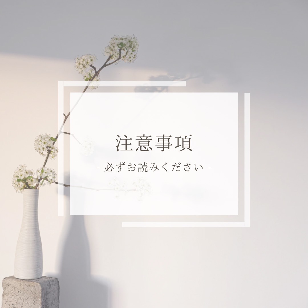 ご購入前に必ずご一読お願い致します。
