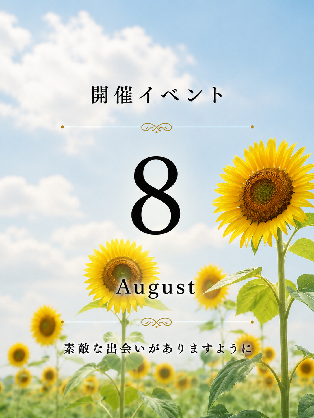 8月　開催イベントのお知らせ