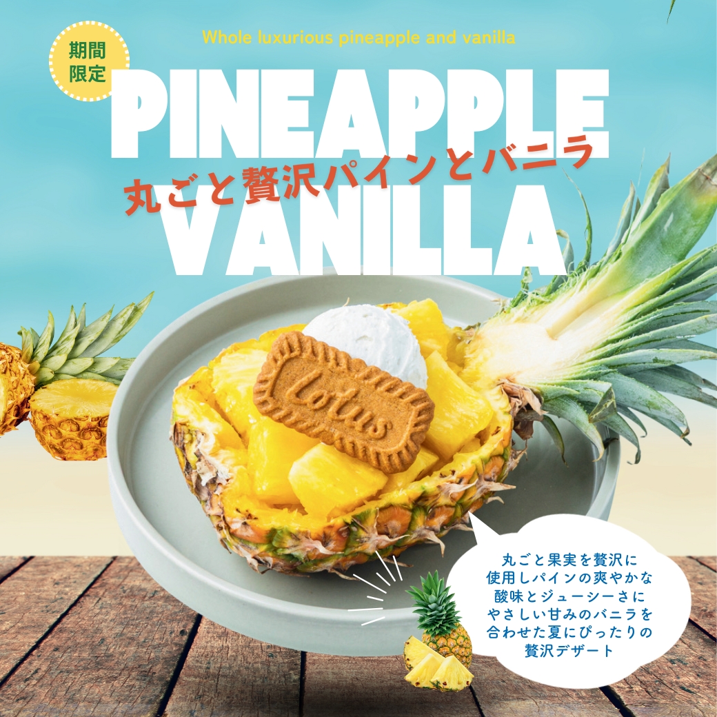 夏の新作 第三弾"丸ごと贅沢パインとバニラ"が新登場🍍