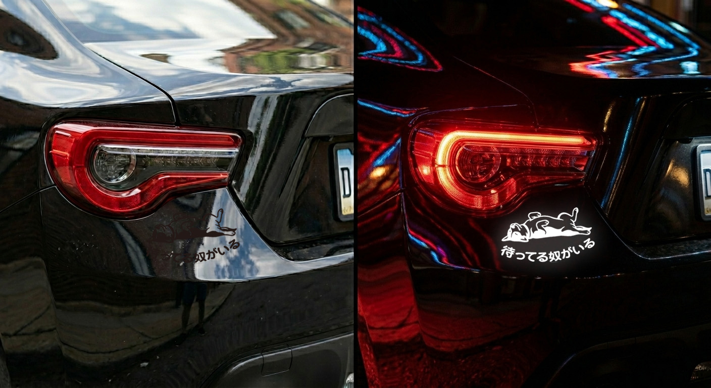 昼は気づかれない。夜にだけ想いが浮かび上がる「俺のうちの子反射ステッカー」