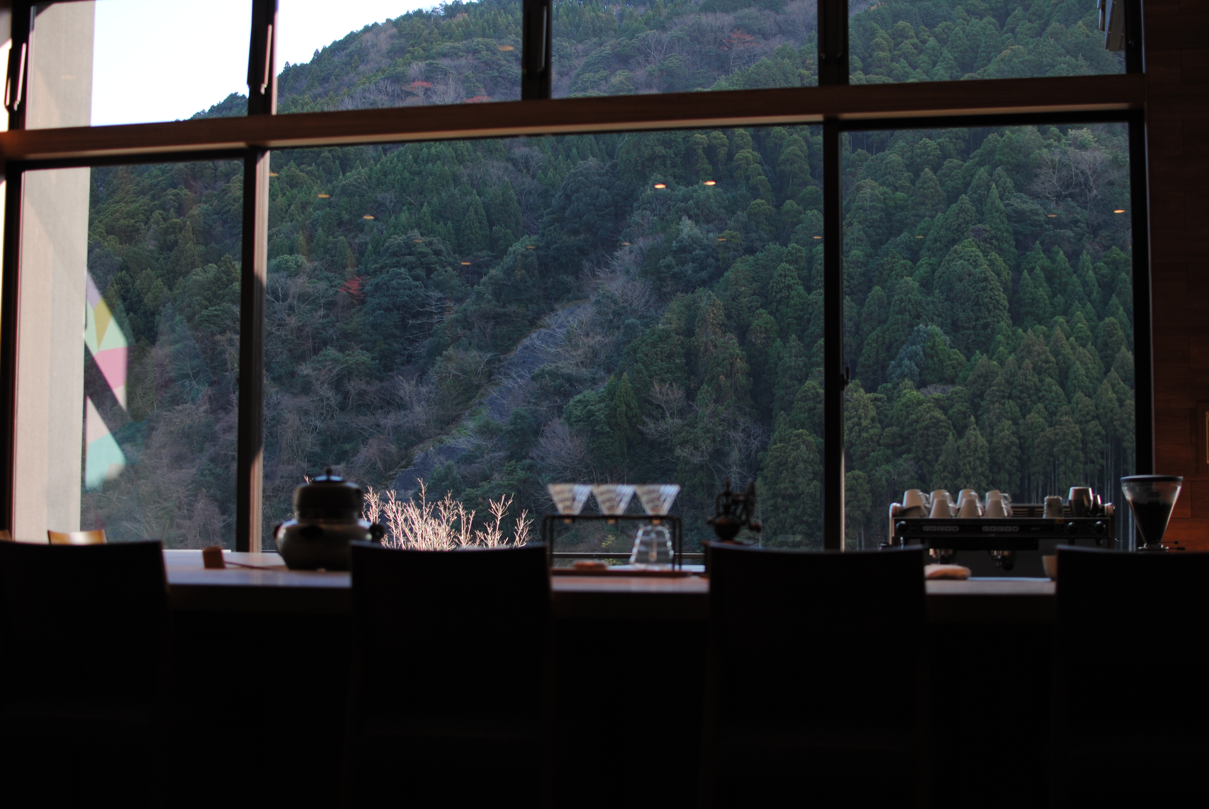 ベランダにテントのある佐賀の旅館