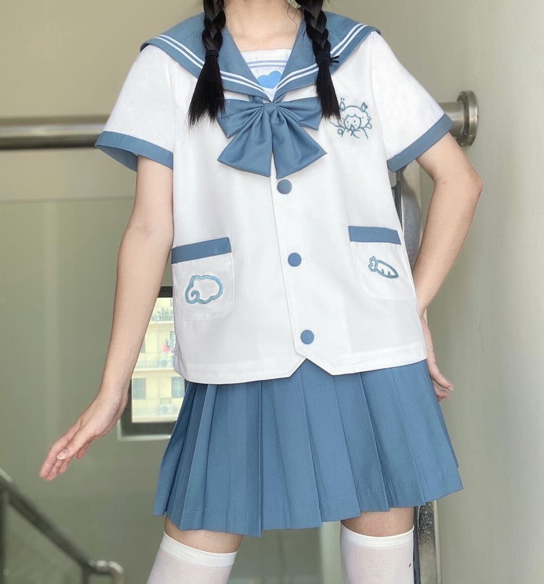 水色セーラー服で巡るUSJの一日