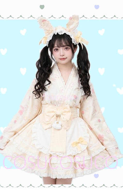 元気かわいい♡ レモンカラーの量産型ドレス浴衣で夏を楽しもう♪イエロー×ホワイトのドレス浴衣